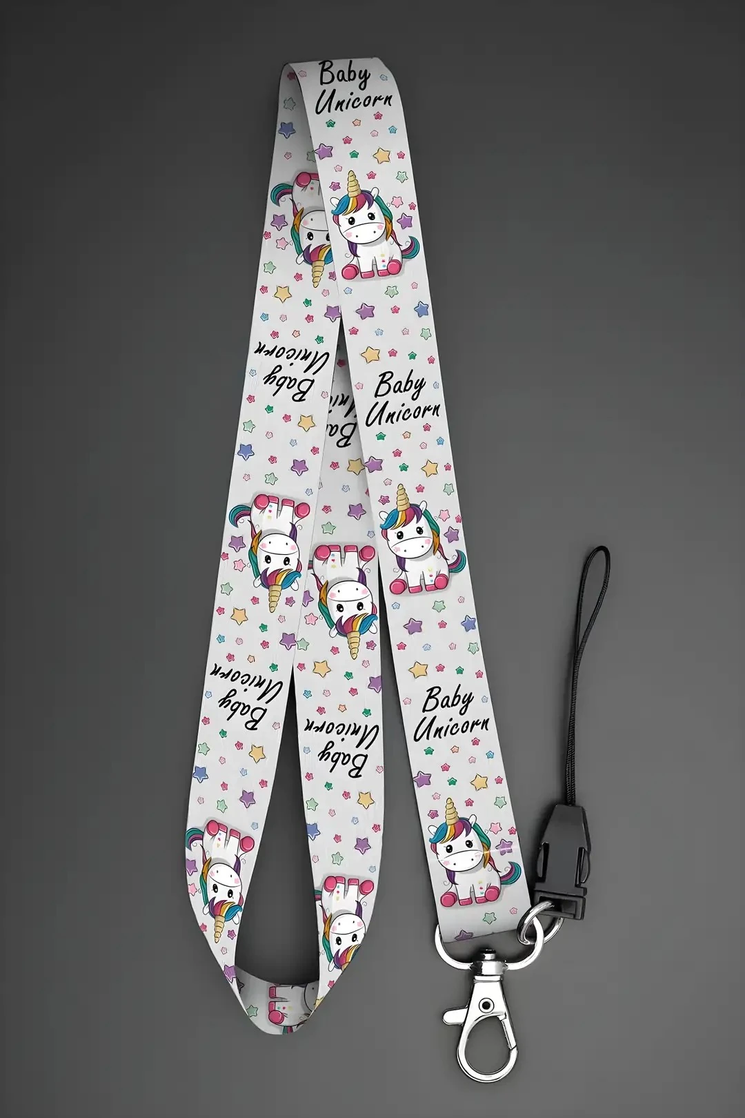 Boyun Askı İpi Yaka Kartı Kimlik Askısı Telefon Aksesuarı (ASK0353-Tek Boynuzlu At Unicorn)