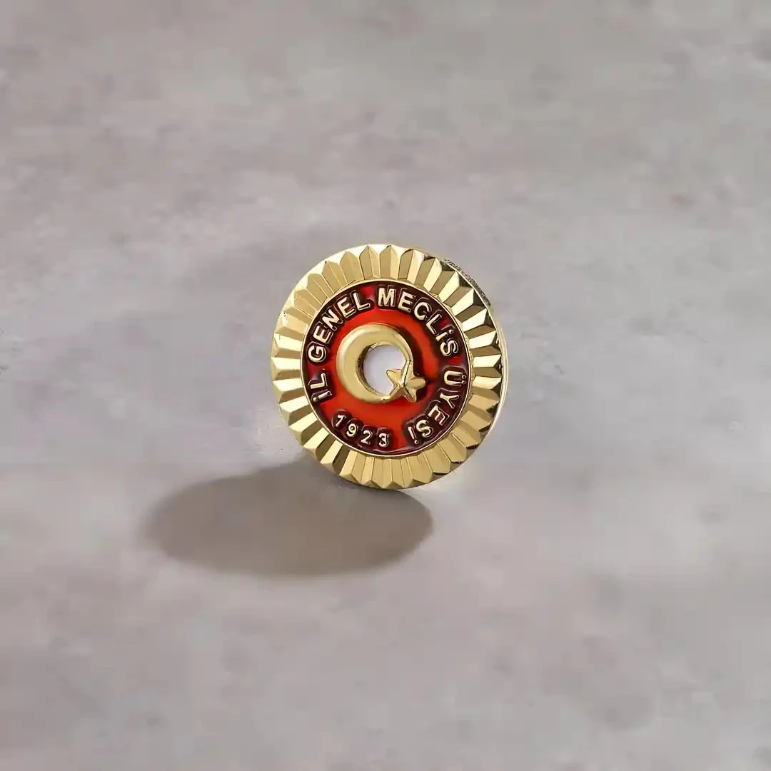 Mineli Metal Yaka Rozeti (İğneli-RZ1864)