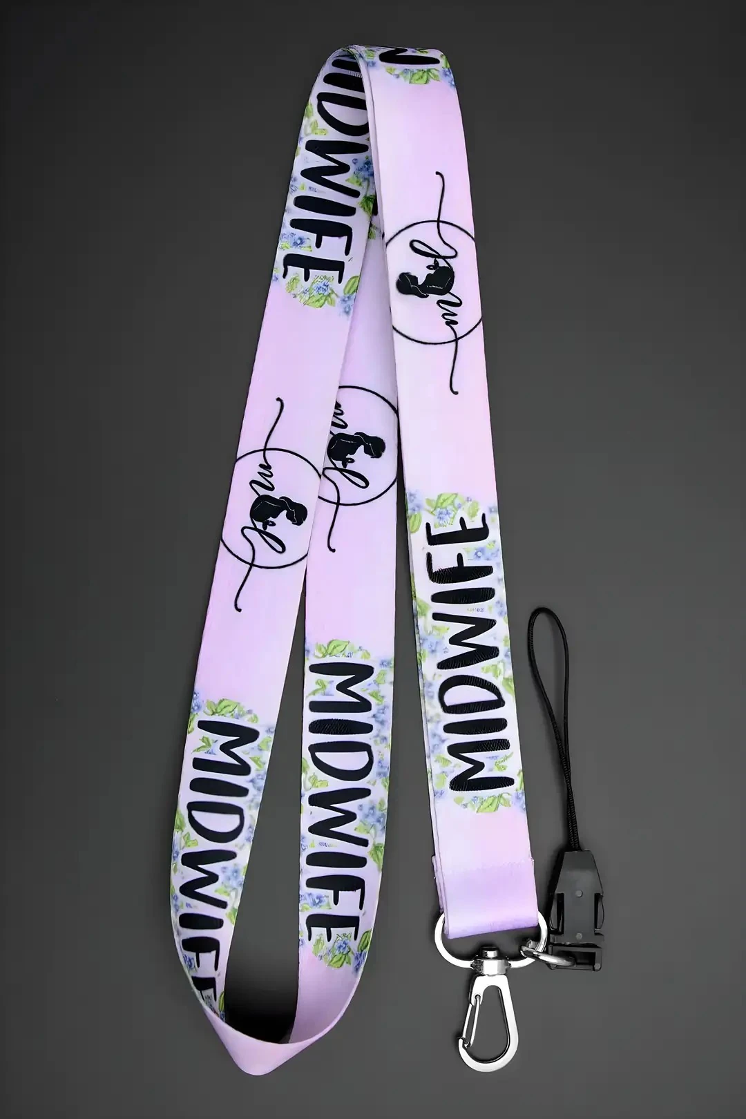 Boyun Askı İpi Kimlik Kartı ve Telefon Askısı (ASK0239-Kadın Doğum Ebe )