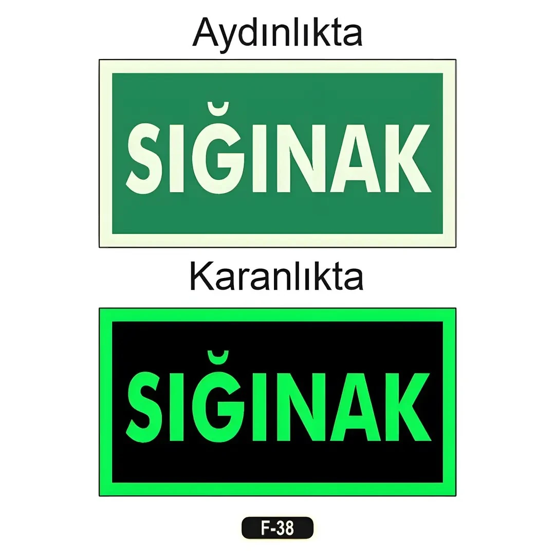 Fosforlu Sığanak Yön Levhası(12x25cm)