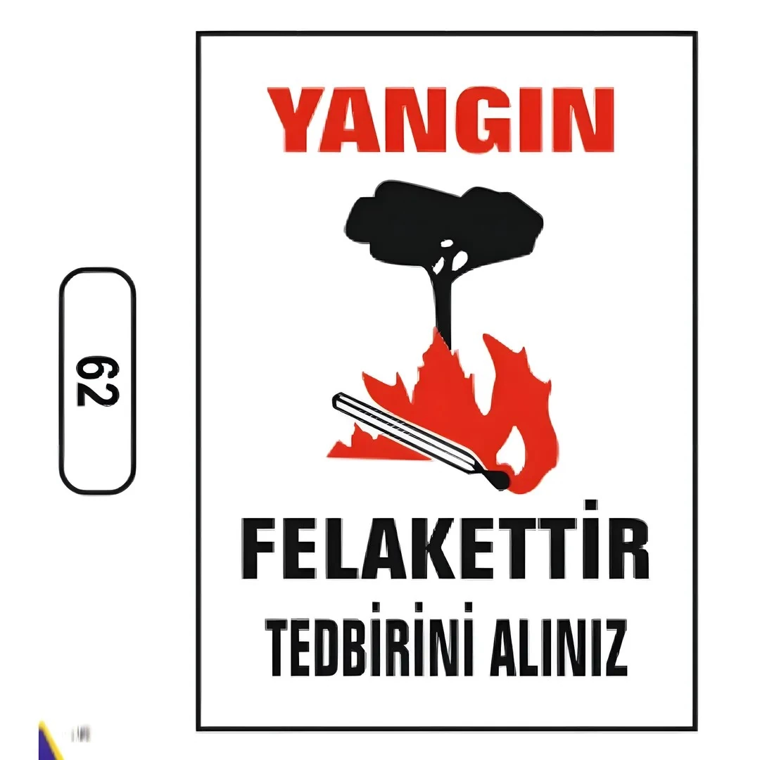 Yangın Felakettir Tedbirini Alınız  Uyarı İkaz Levhası (25X35cm)