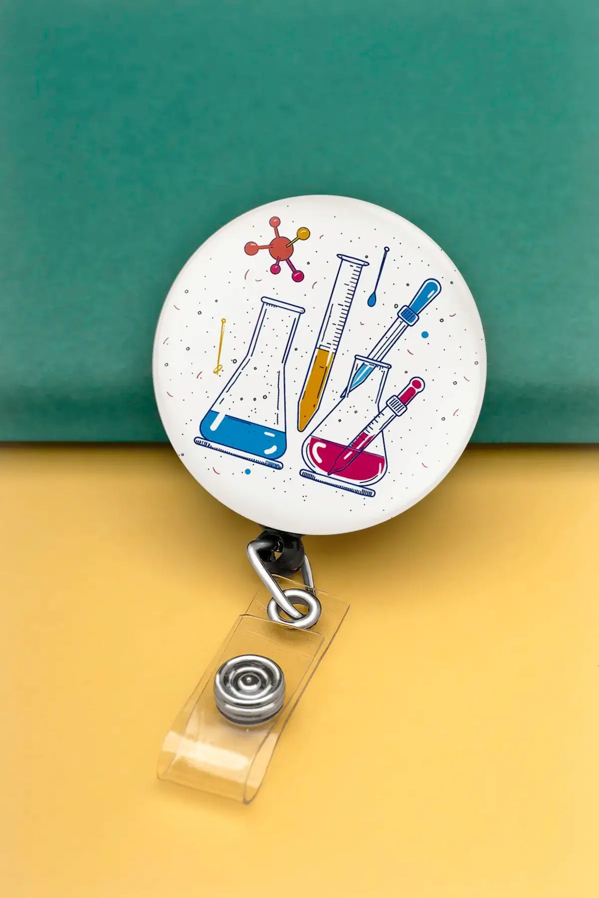  Buton Yoyo Yaka Kartlığı Kart Tutucu Yoyo Kartlık (MBY0106-Laboratuvar)