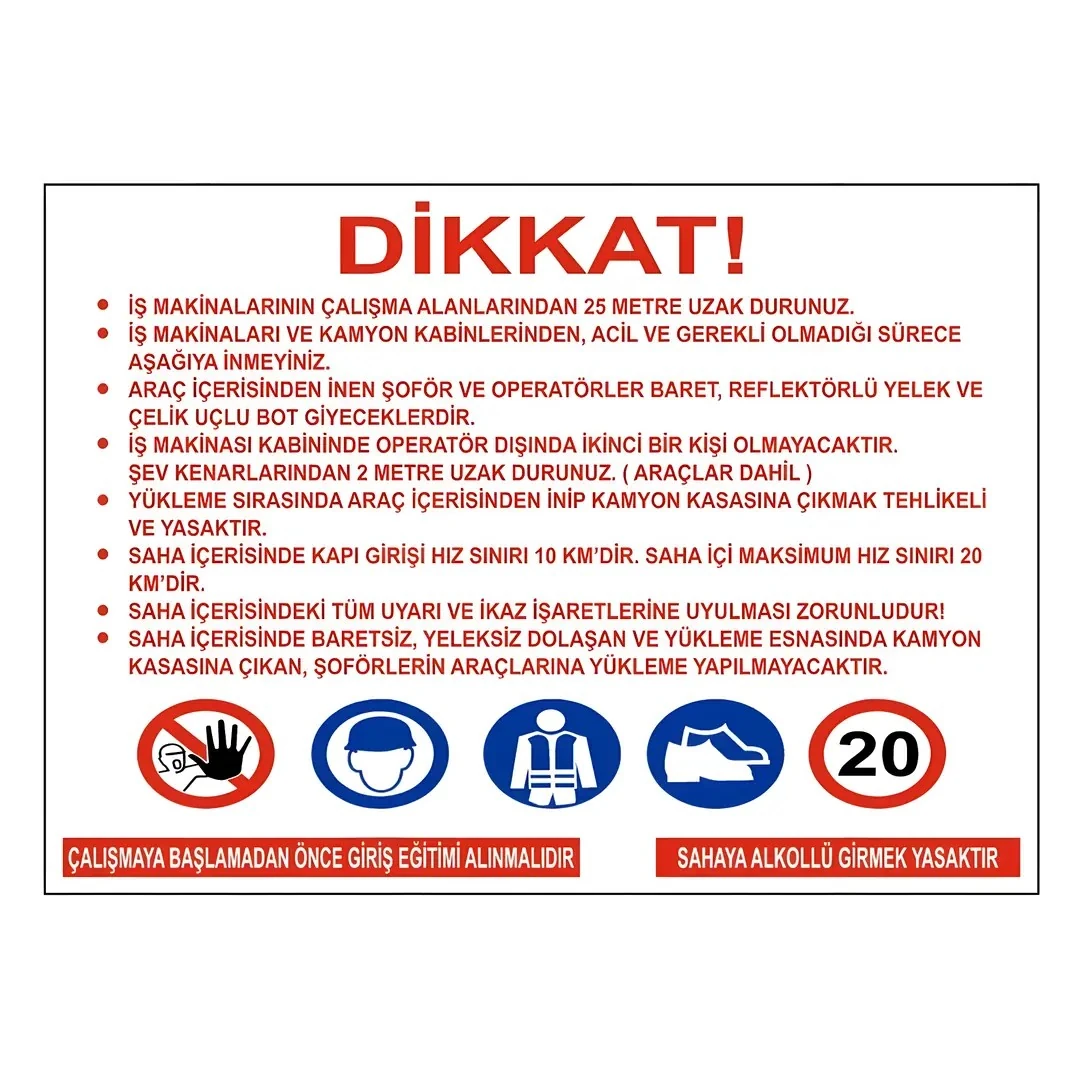 İnşaat Şantiye Levhası  (50X70cm-70x100cm)