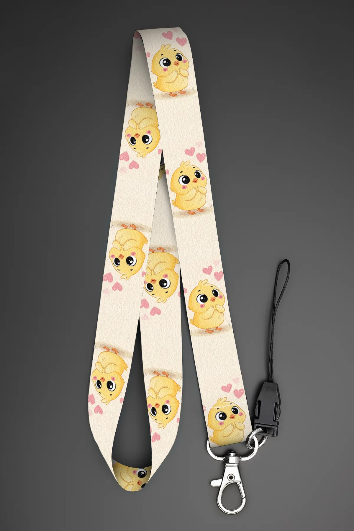 Boyun Askı İpi Yaka Kartı Kimlik Askısı Telefon Aksesuarı (ASK0355-Yavru Civciv)