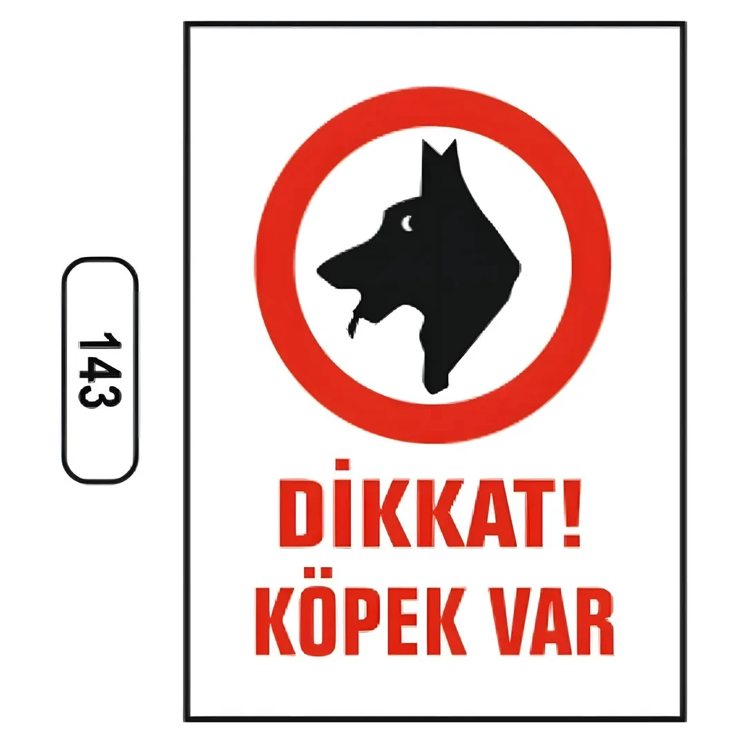 Dikkat Köpek Var Uyarı İkaz Levhası (25X35cm)