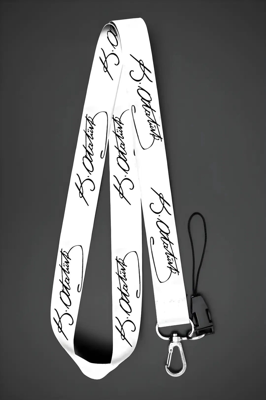 Boyun Askı İpi Yaka Kartı Kimlik Askısı Telefon Aksesuarı (ASK0235-Mustafa Kemal Atatürk İmzas)