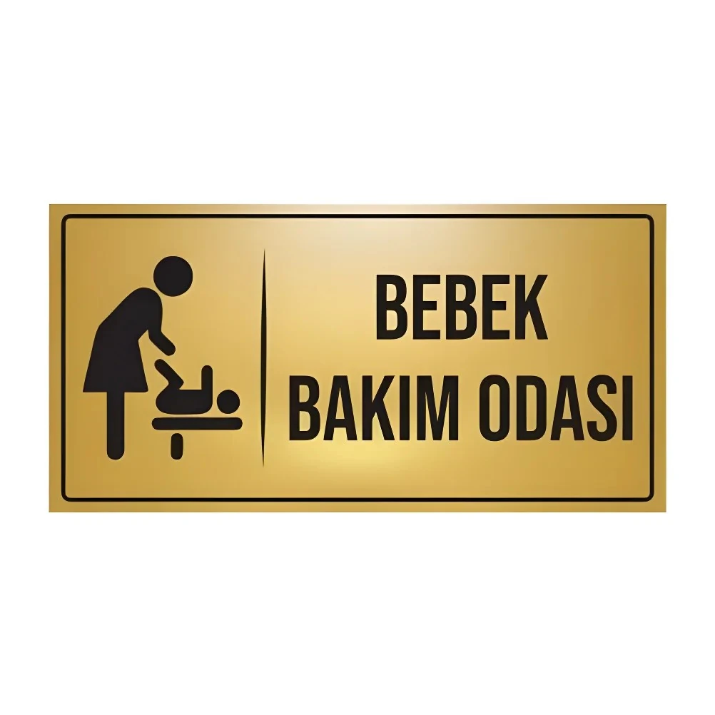 Bebek Bakım Odası Yönlendirme Levhası (10x20cm-Metal)