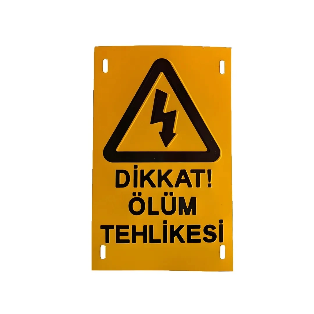 5 Adet Dikkat Ölüm Tehlikesi Kabartmalı İkaz Levhası