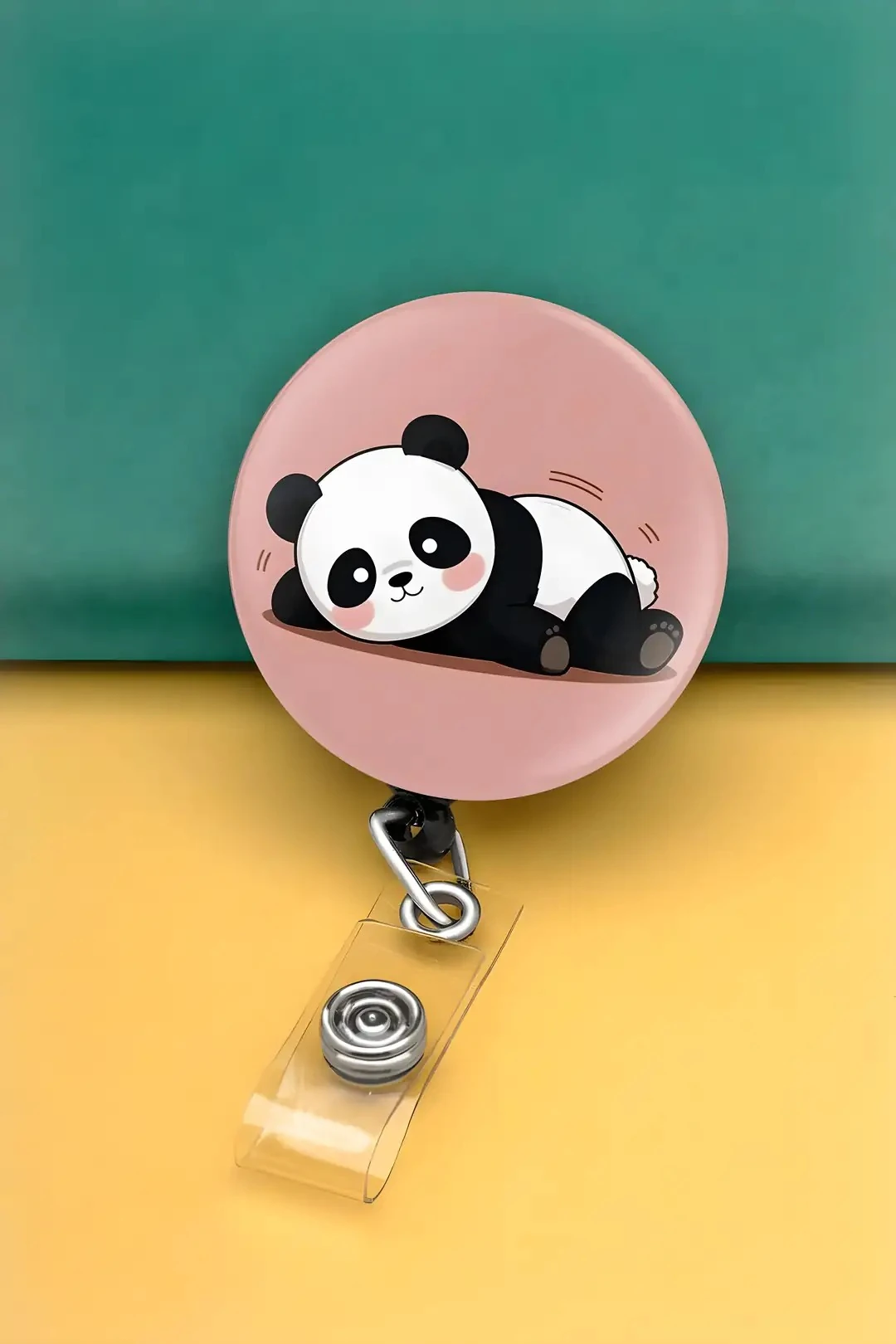  Buton Yoyo Yaka Kartlığı Kart Tutucu Yoyo Kartlık (MBY0124-Yavru Panda)