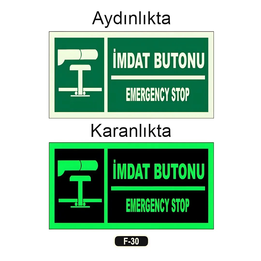 Fosforlu İmdat Butonu  Yön Levhası(12x25cm)