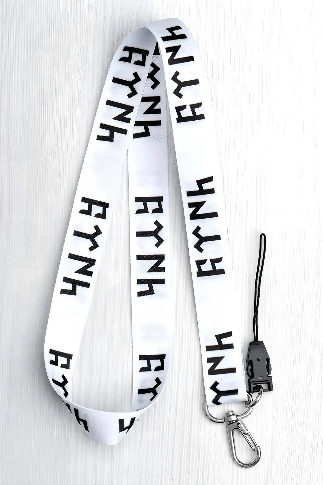 Boyun Askı İpi Kimlik Kartı ve Telefon Askısı ( ASK0054-Beyaz Göktürk Türkçü)