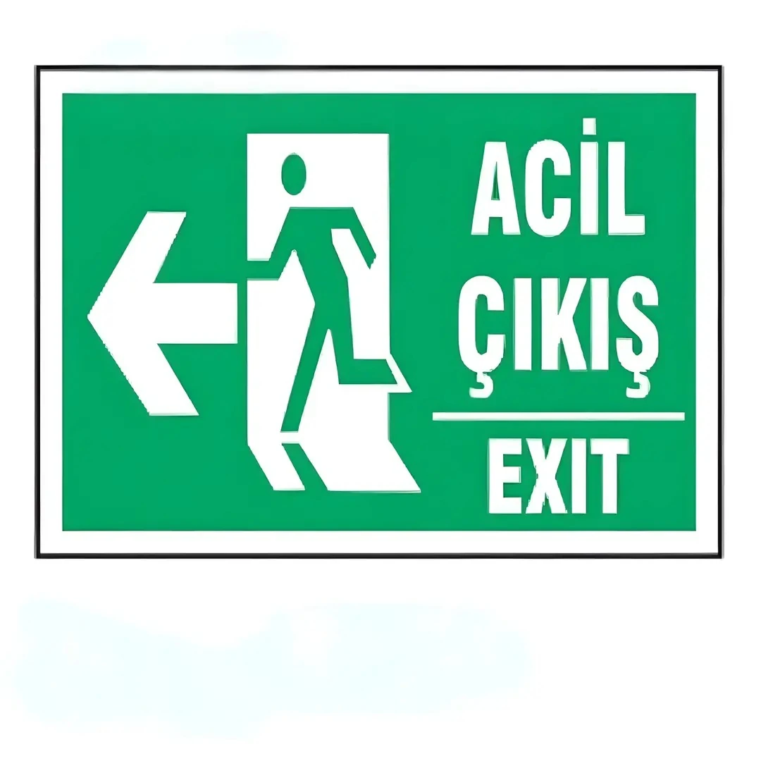 Acil Çıkış Exıt (Sol) Uyarı ikaz Levhası
