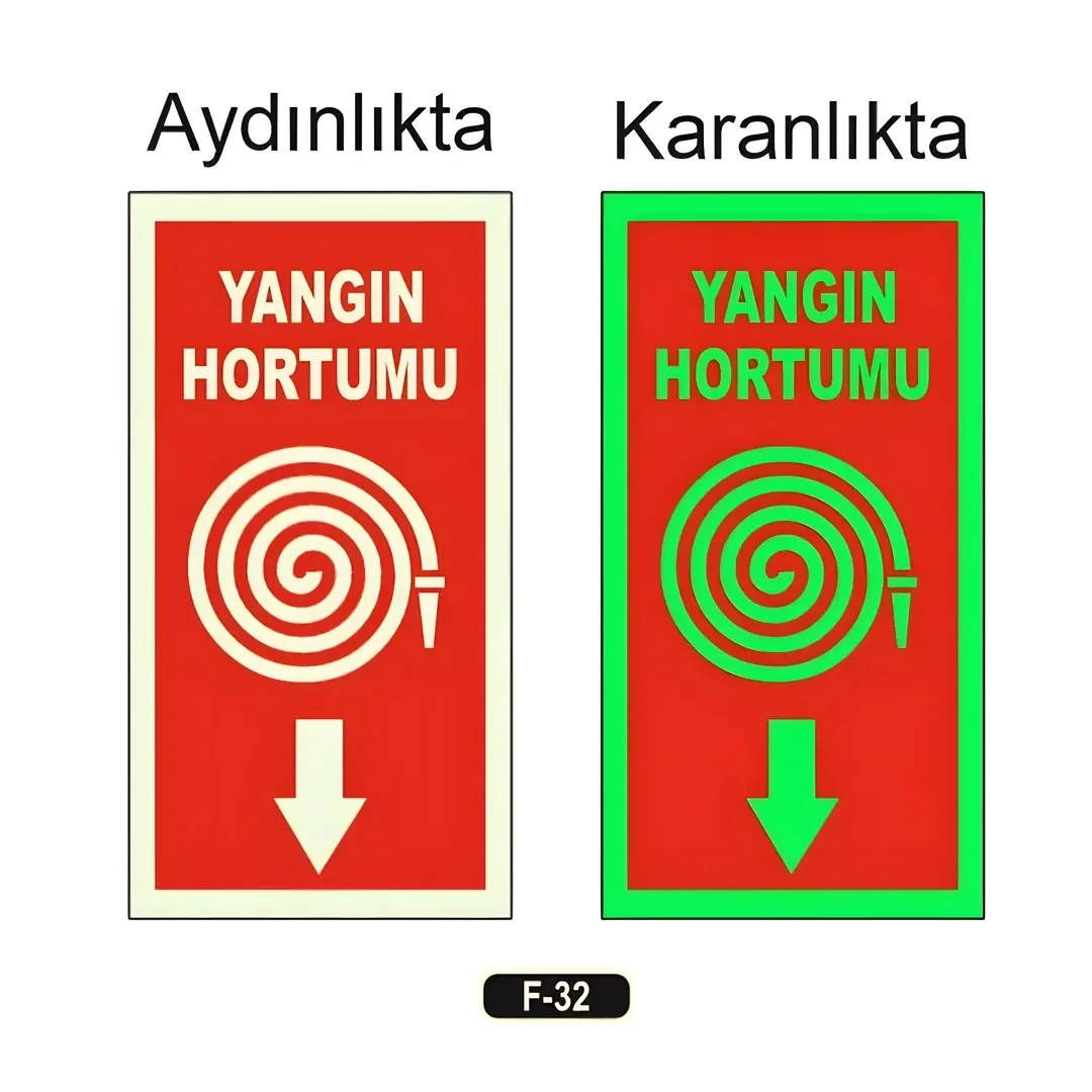 Fosforlu Yangın Hortumu Levhası(12x25cm)