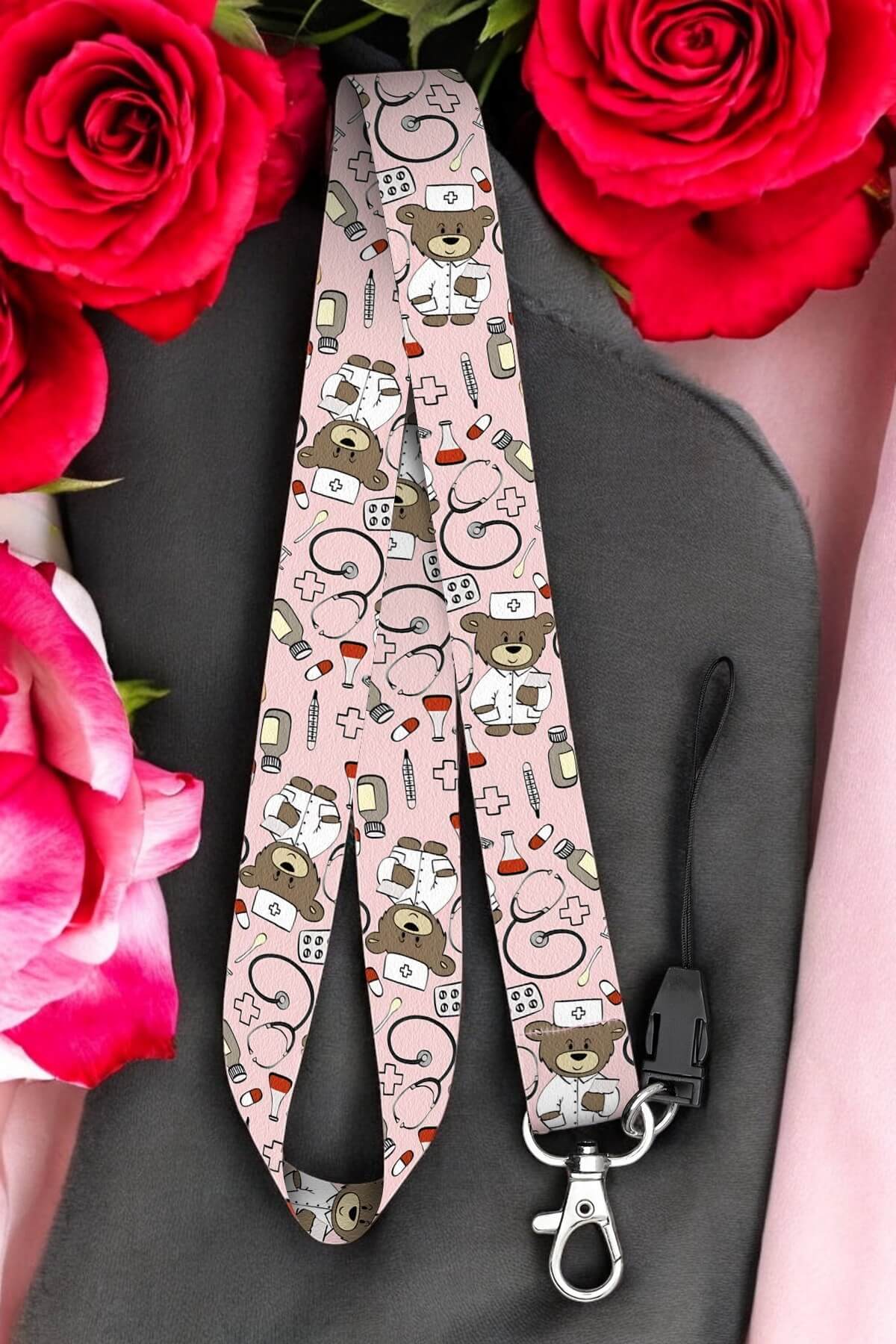 Boyun Askı İpi Yaka Kartı Kimlik Askısı Telefon Aksesuarı (ASK0345-Sağlıkçı Doktor Hemşire Paramedik)