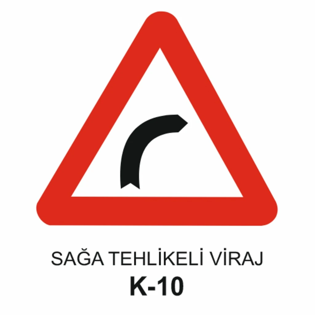 Sağa Tehlikeli Viraj Trafik Levhası