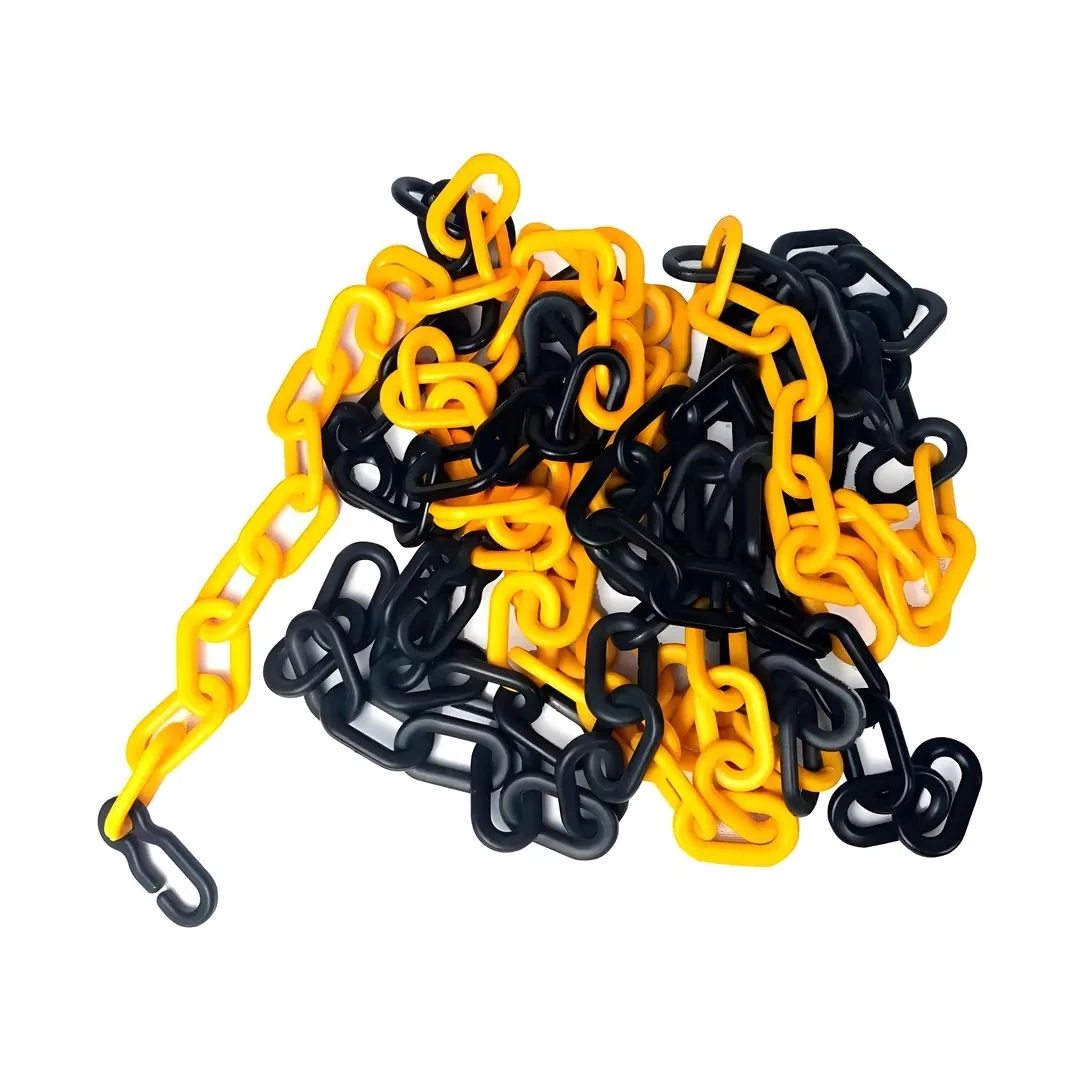 Plastik Zincir Trafik Duba Bariyer Zinciri ( kırmızı/beyaz ve sarı/siyah -5Metre)