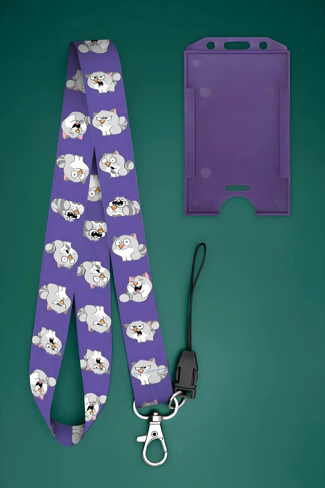 Boyun Askı İpi Telefon Askı İpi Kartlık( ASS0342-1-Kedi Desenli )