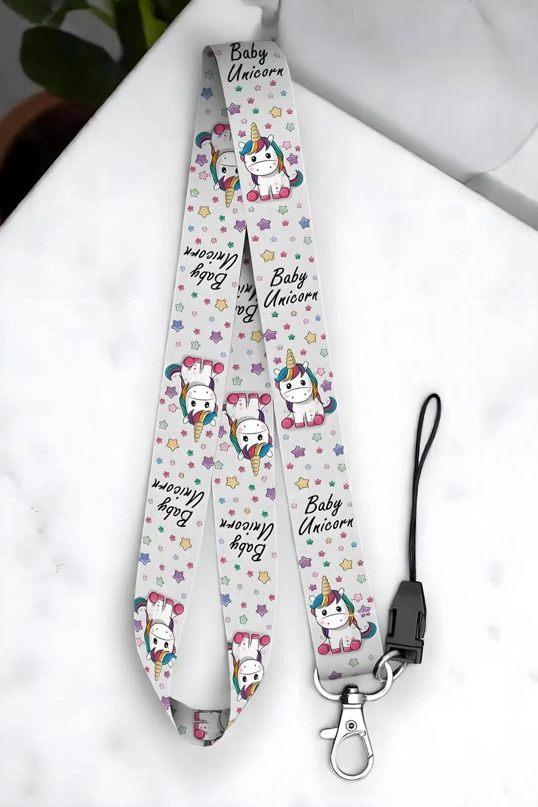 Boyun Askı İpi Yaka Kartı Kimlik Askısı Telefon Aksesuarı (ASK0353-Tek Boynuzlu At Unicorn)