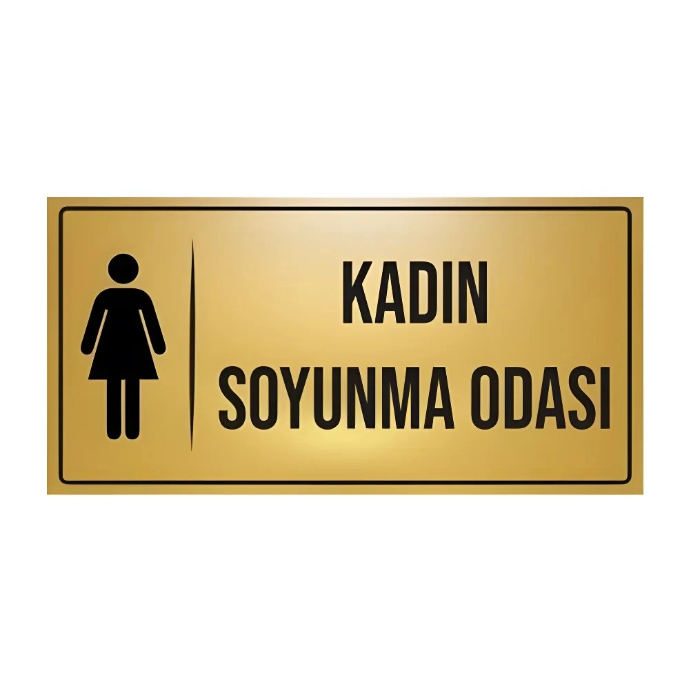 Kadın Soyunma Odası Yönlendirme Levhası(10x20cm-Metal)