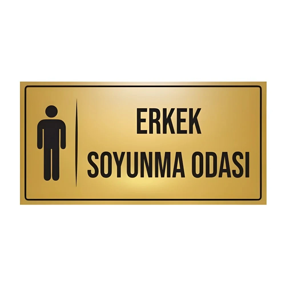 Erkek Soyunma Odası Yönlendirme Levhası(10x20cm-Metal)
