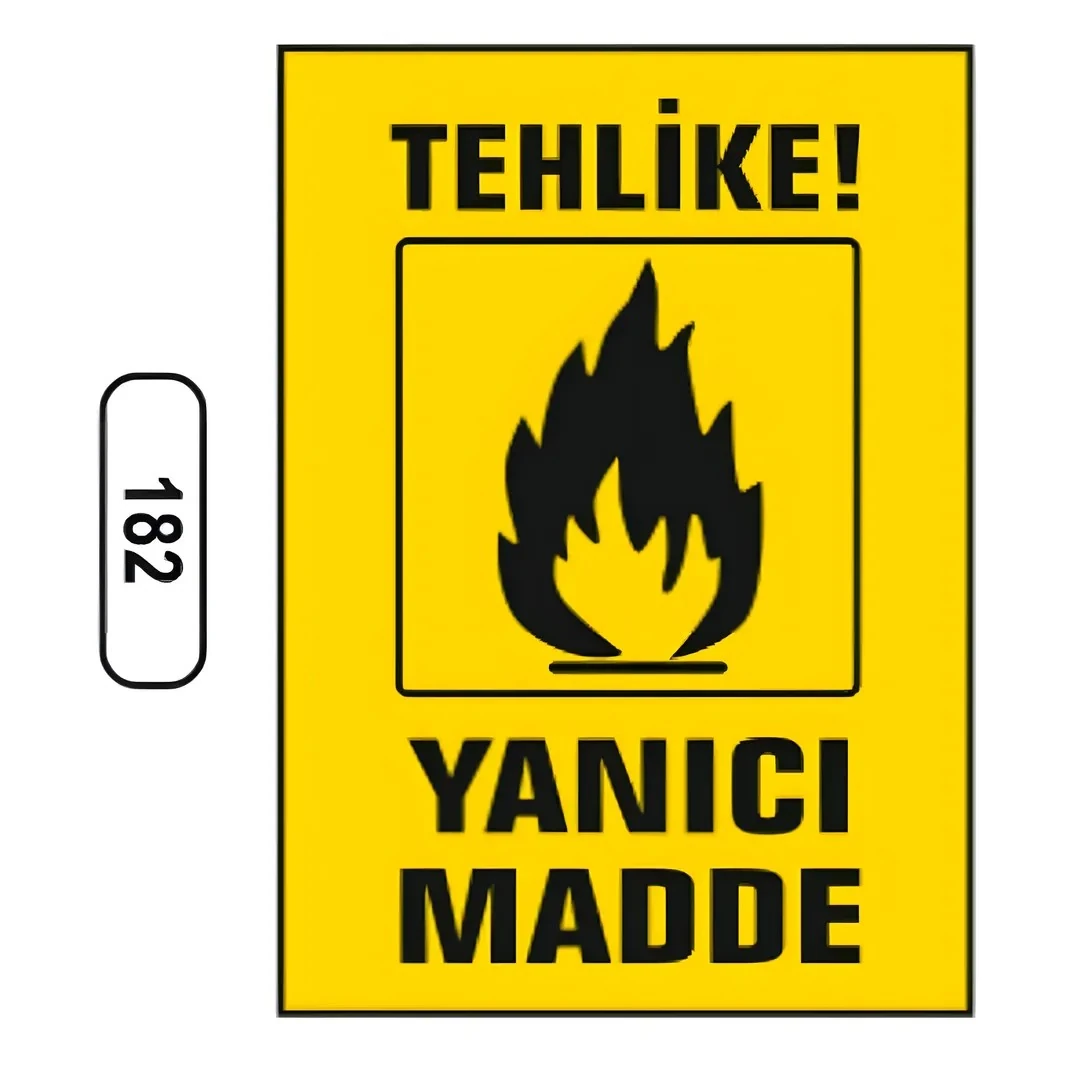 Tehlike Yanıcı Madde Uyarı İkaz Levhası