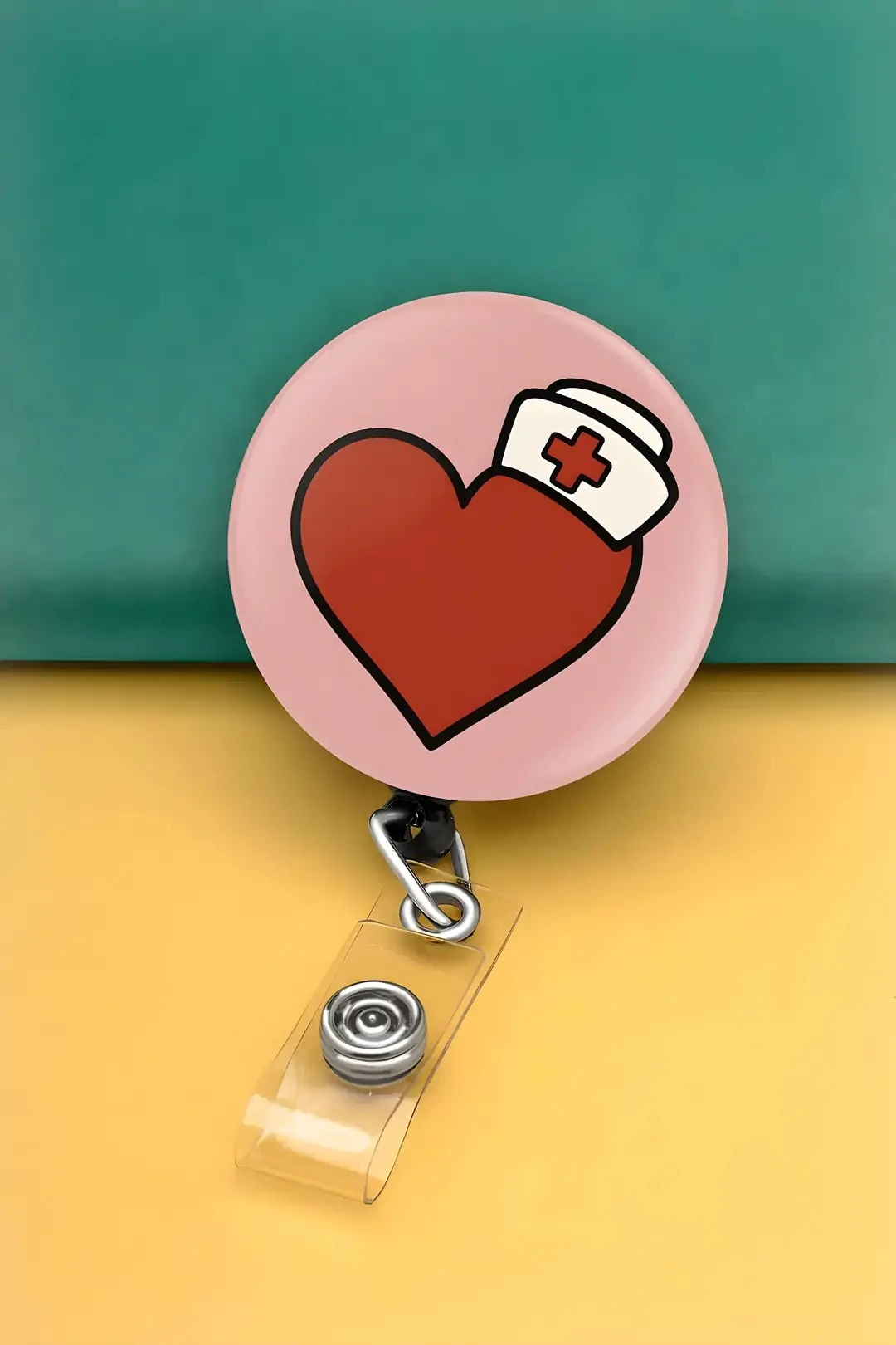  Buton Yoyo Yaka Kartlığı Kart Tutucu Yoyo Kartlık (MBY0125-sağlık çalışanları)