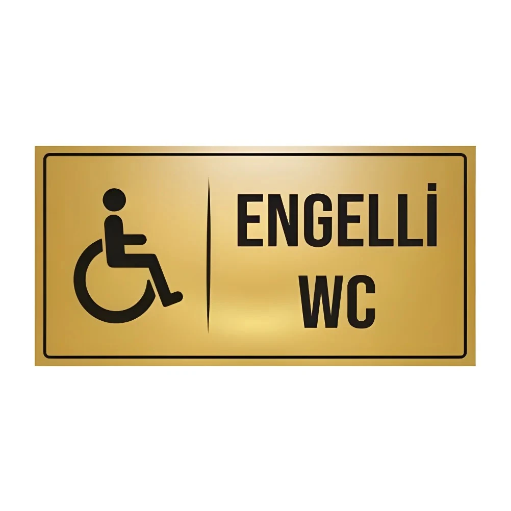 Engelli WC Yönlendirme Levhası (10x20cm-Metal)