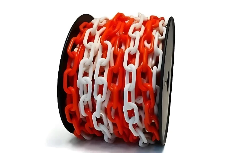 Plastik Zincir Trafik Duba Bariyer Zinciri ( kırmızı/beyaz ve sarı/siyah -5Metre)