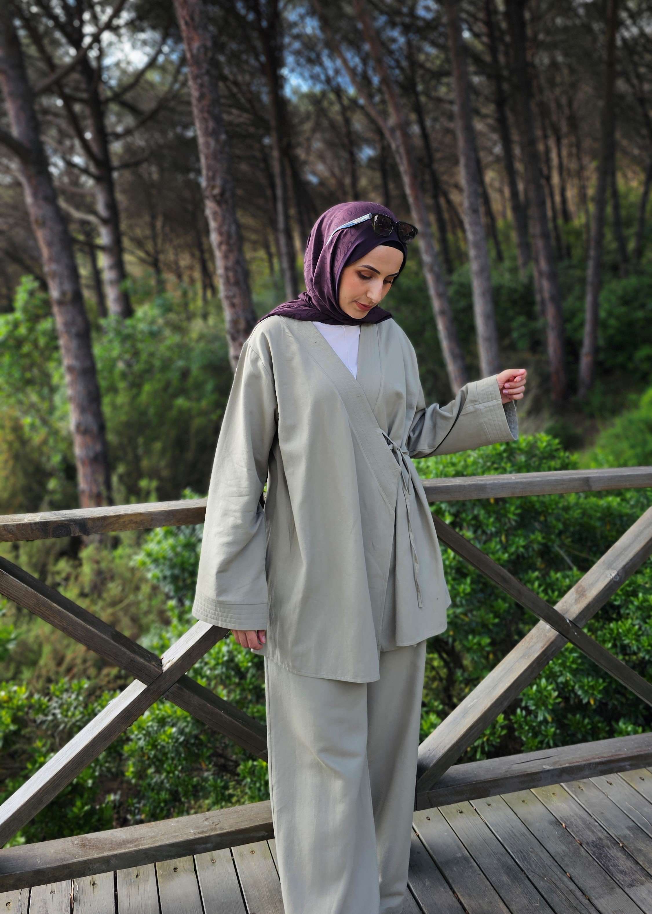 Bağlamalı Kimono Takım - Çağla Yeşil