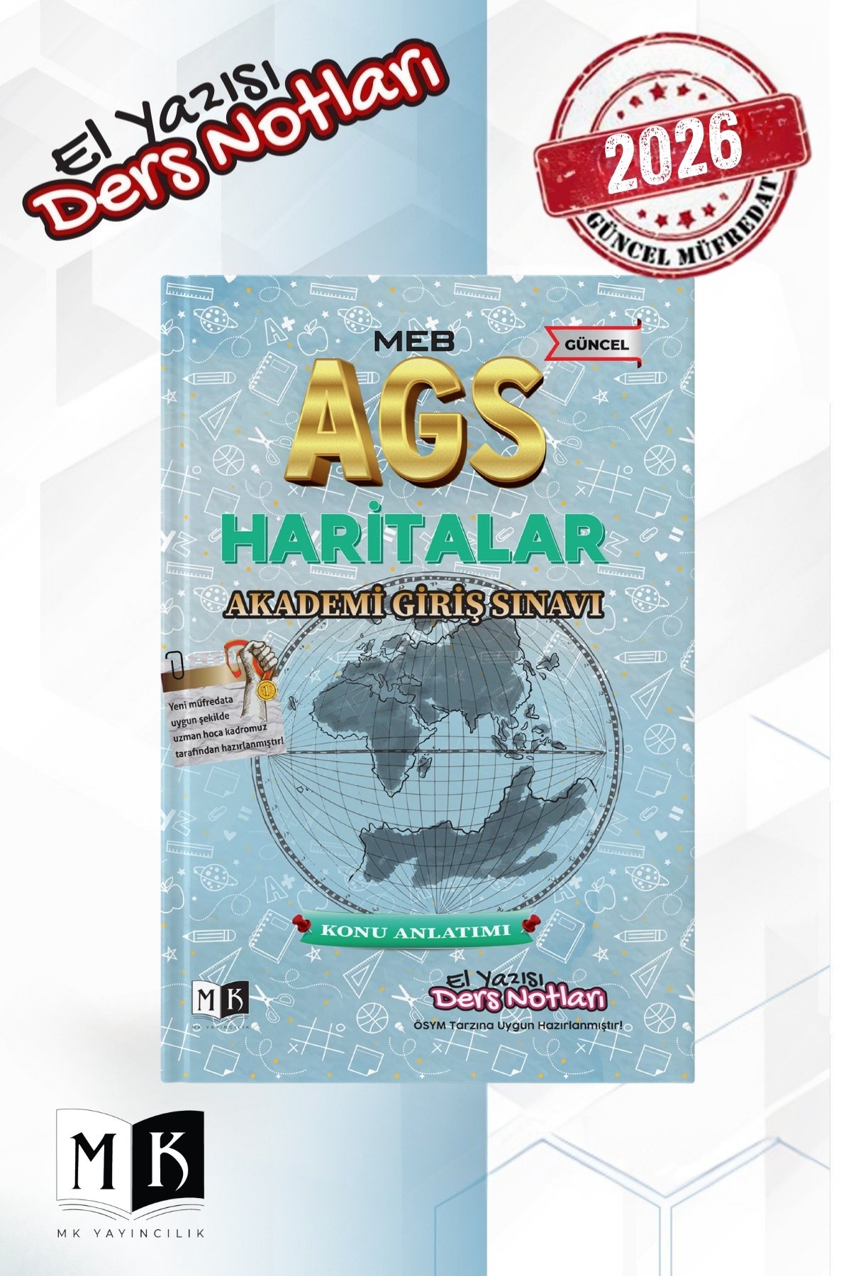 2026 AGS HARİTALAR EL YAZISI DERS NOTLARI KİTABI
