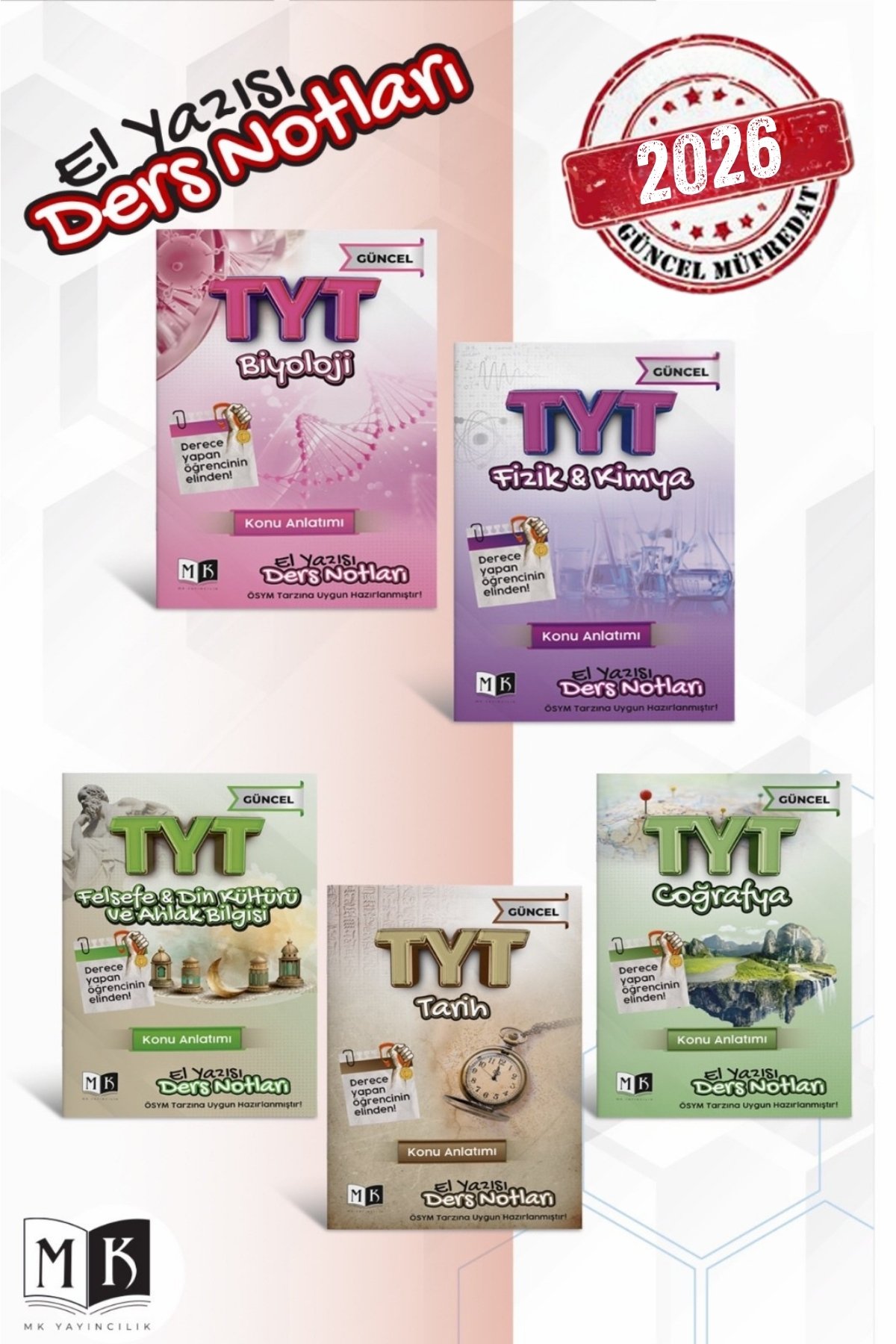 2026 TYT SOSYAL BİLİMLER  VE FEN BİLİMLERİ EL YAZISI DERS NOTLARI SET