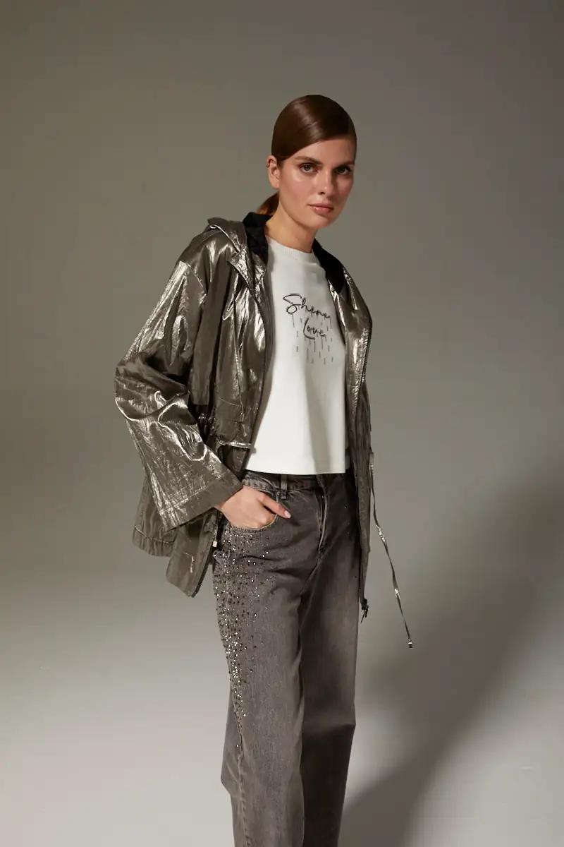 Baskılı Bol Paça Jean