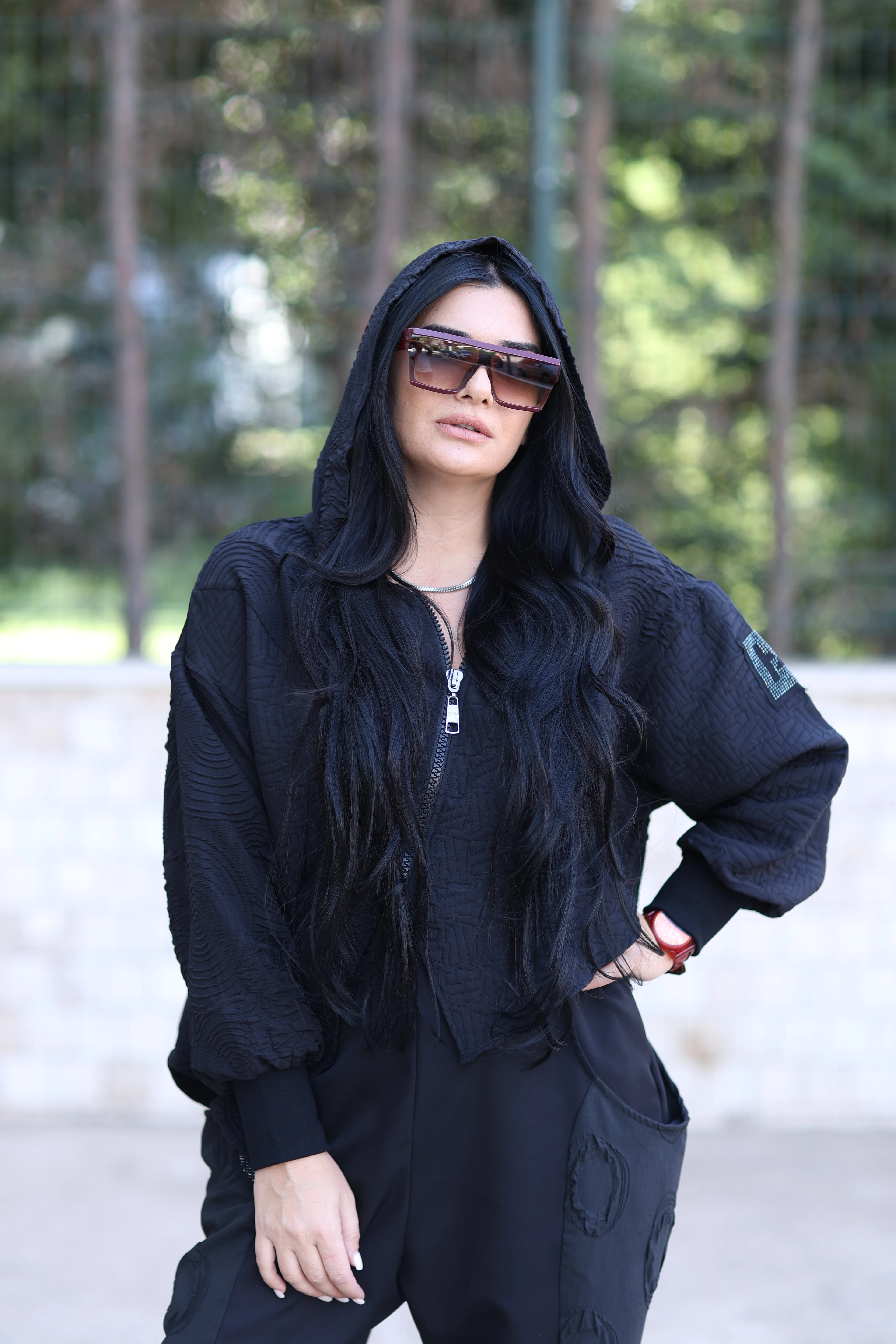 Kapşonlu Sweat - Siyah 