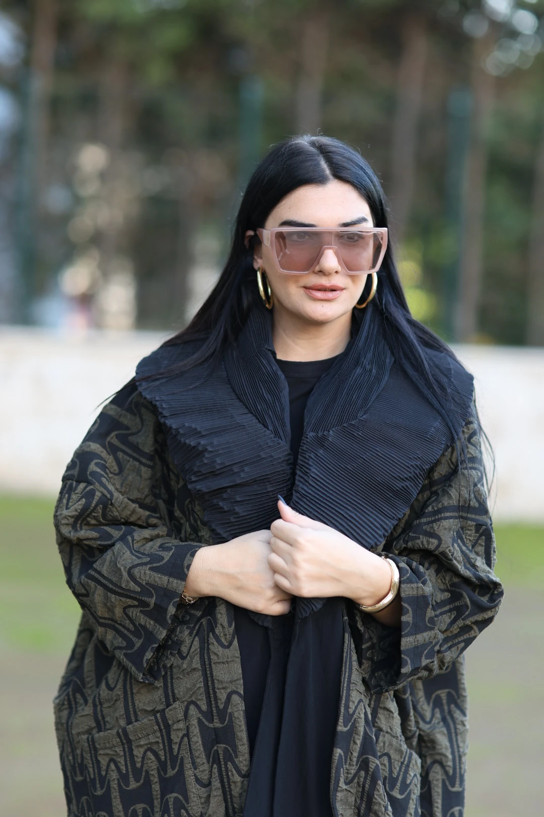 H4 Tasarım Trençkot-Yeşil