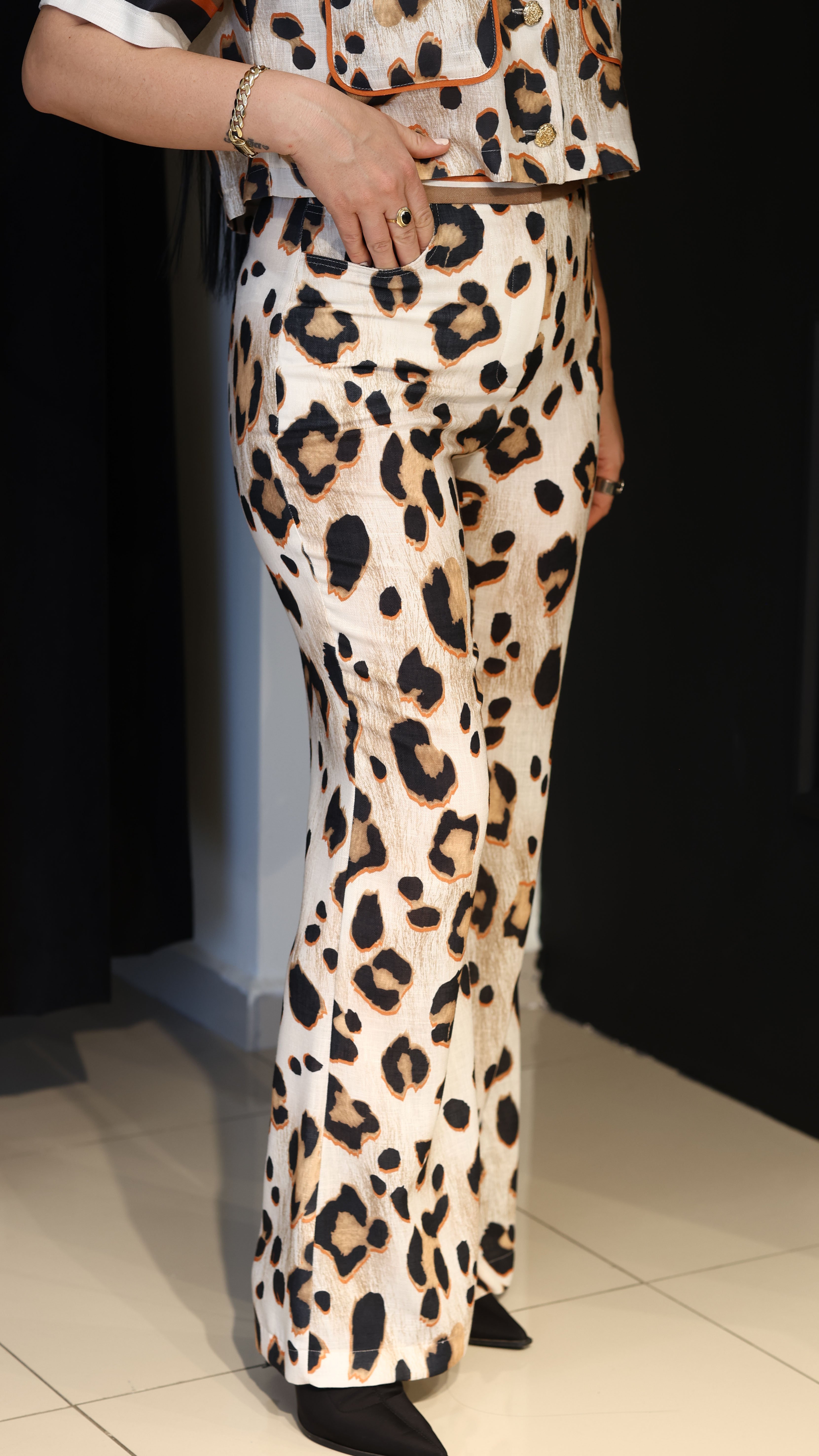 İspanyol Paça Leopar Pantolon