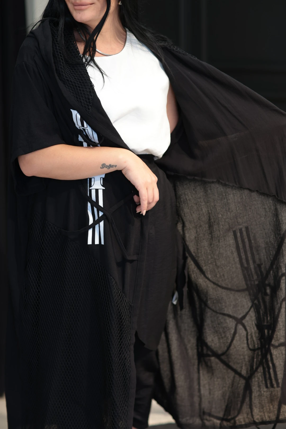 Tasarım Trençkot-Siyah