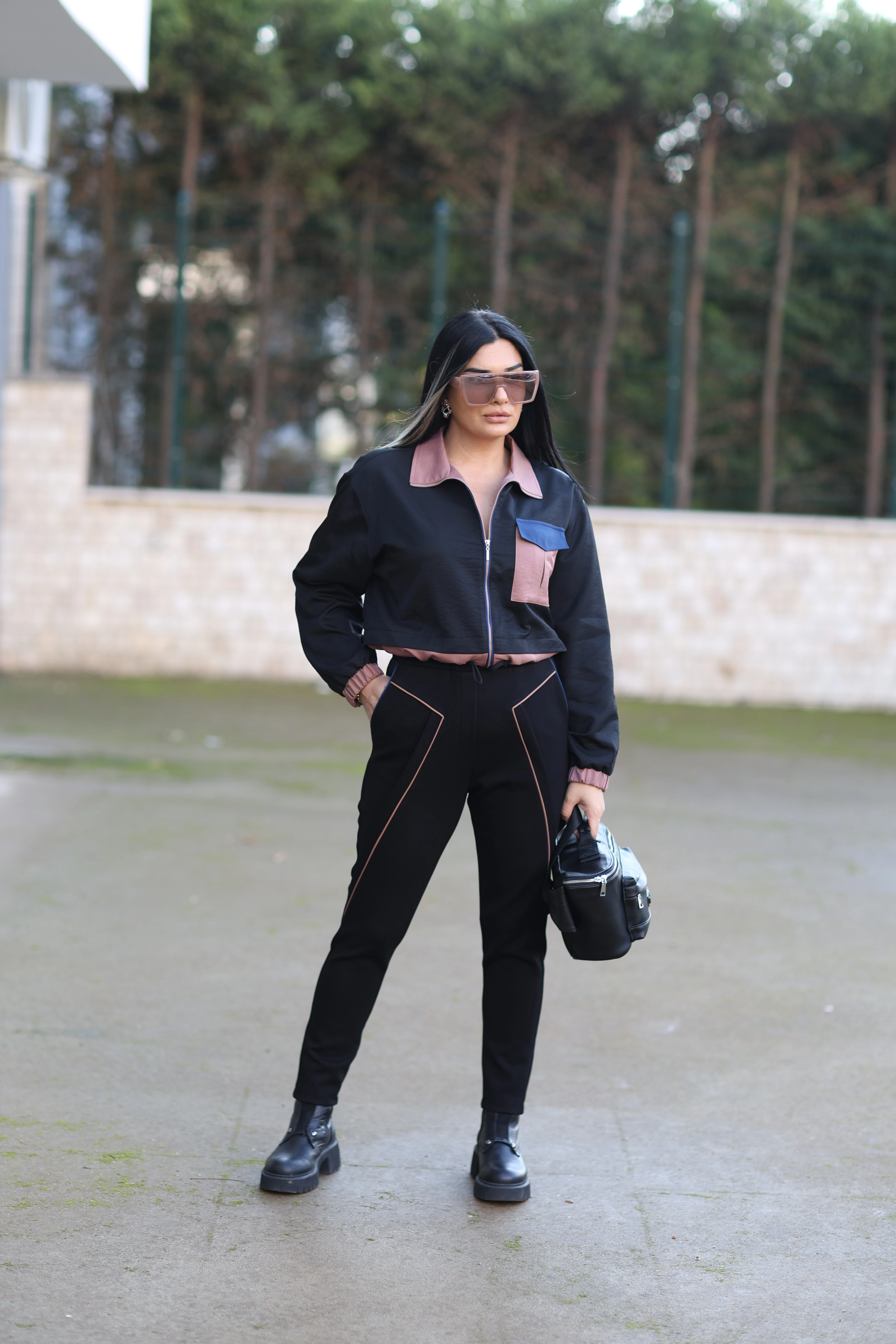 Kasha Modal Kumaş Dar Paça Pantolon-Siyah