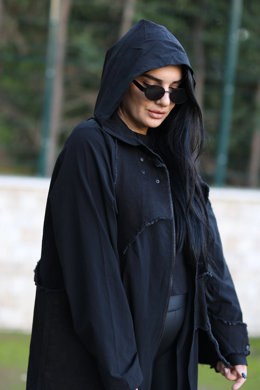 H4 Tasarım Trençkot-Siyah