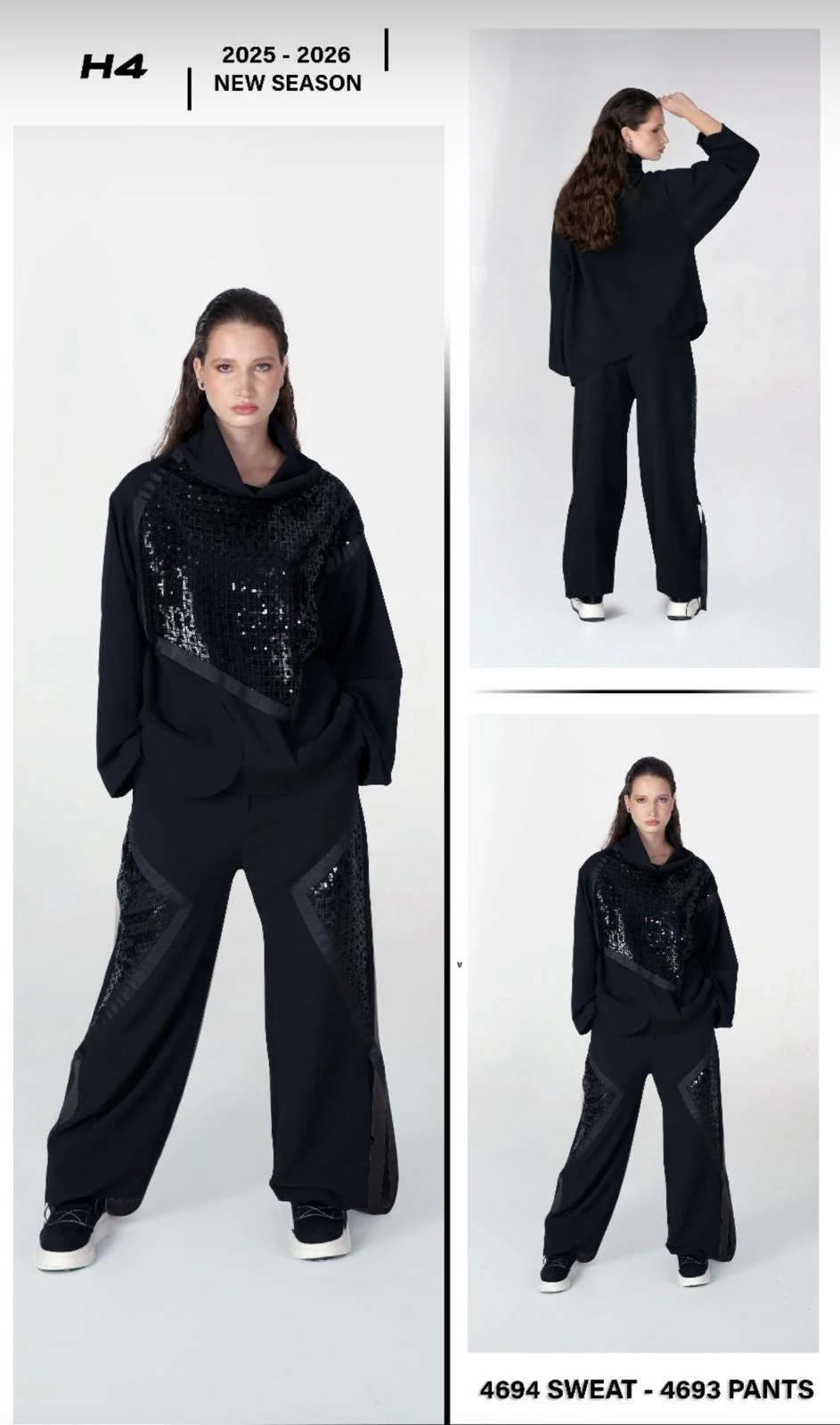 Siyah Pullu Tasarım Bluz