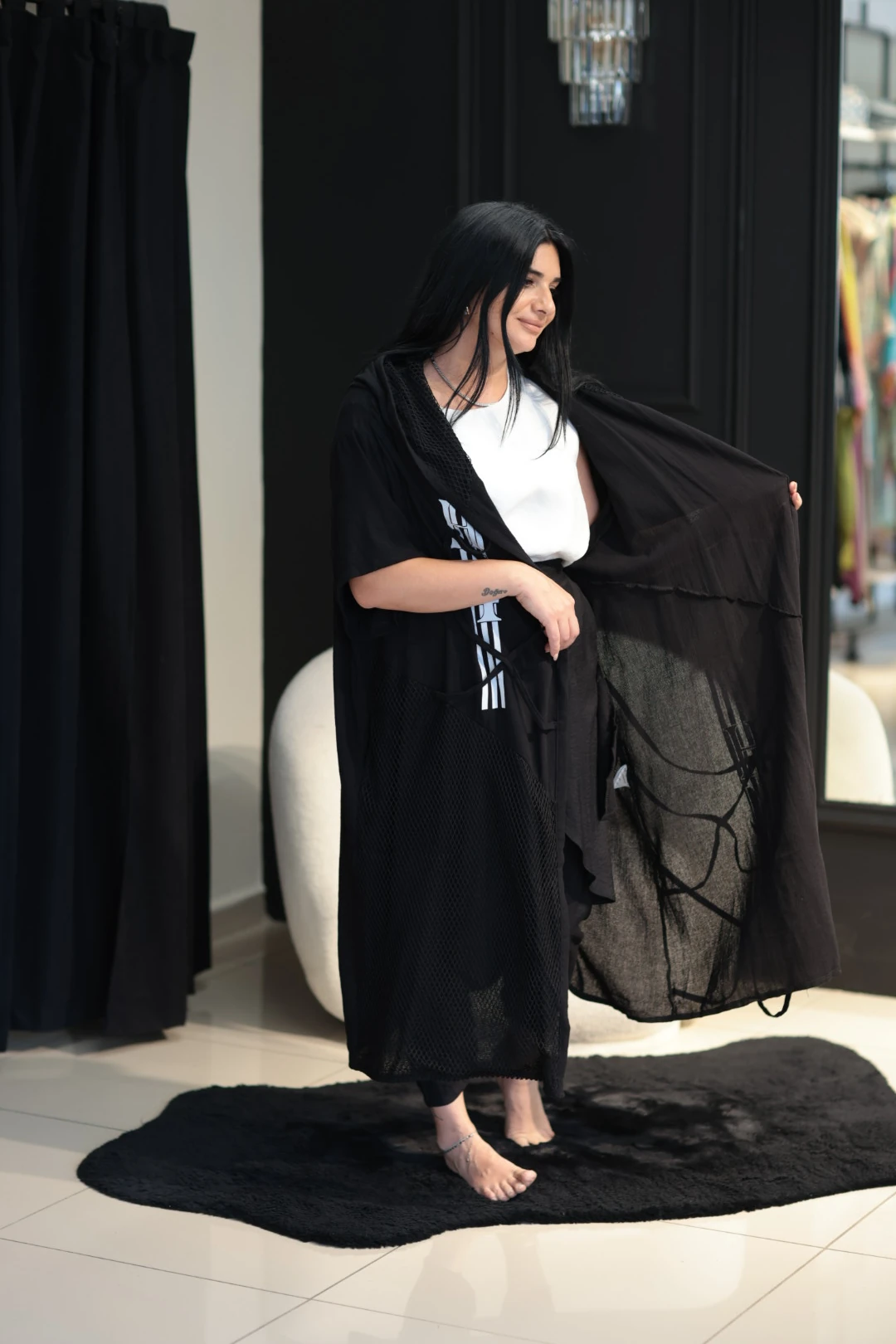 Tasarım Trençkot-Siyah