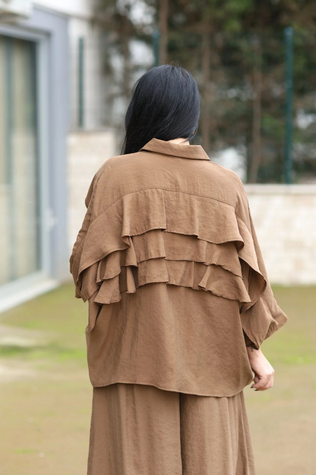 H4 Tasarım Gömlek-Kahverengi