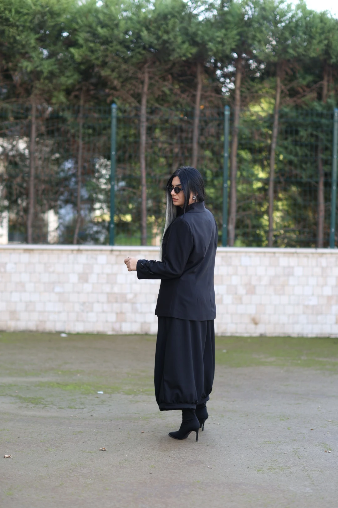 H4 Düğmeli Tasarım Ceket-Siyah