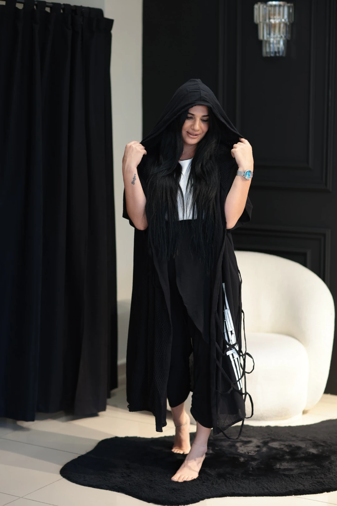 Tasarım Trençkot-Siyah