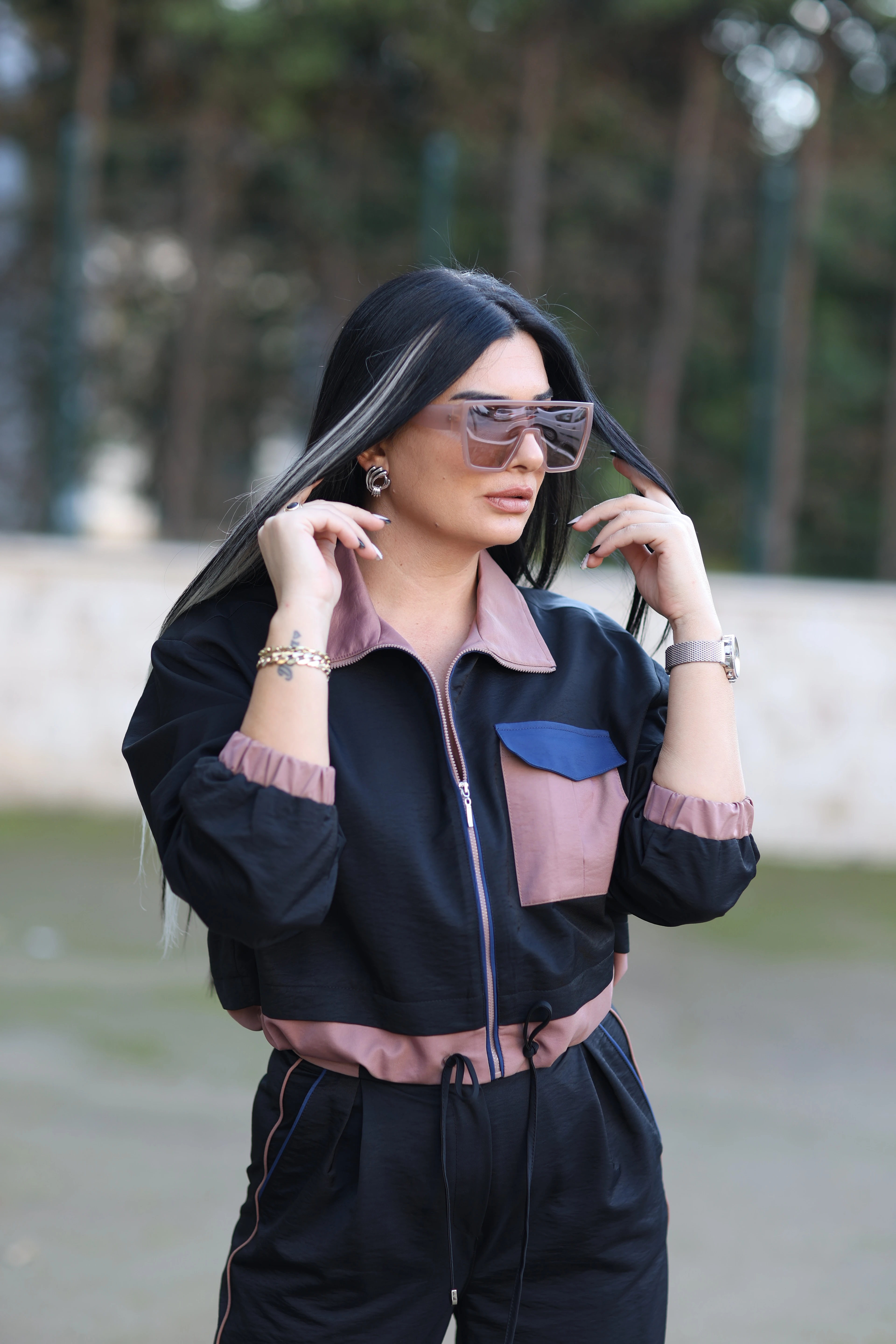 Kasha Cep Detaylı Kısa Ceket-Siyah