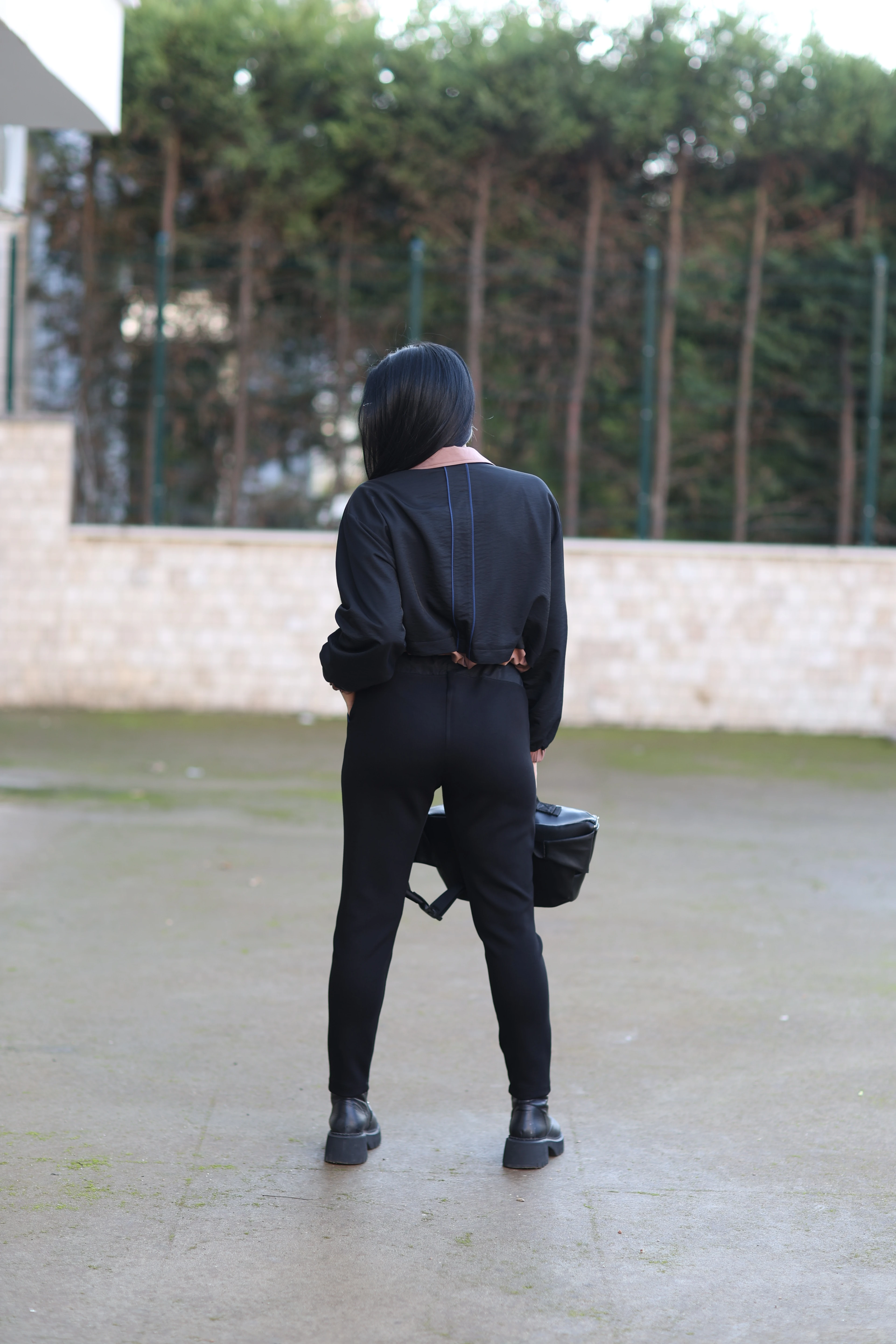 Kasha Cep Detaylı Kısa Ceket-Siyah