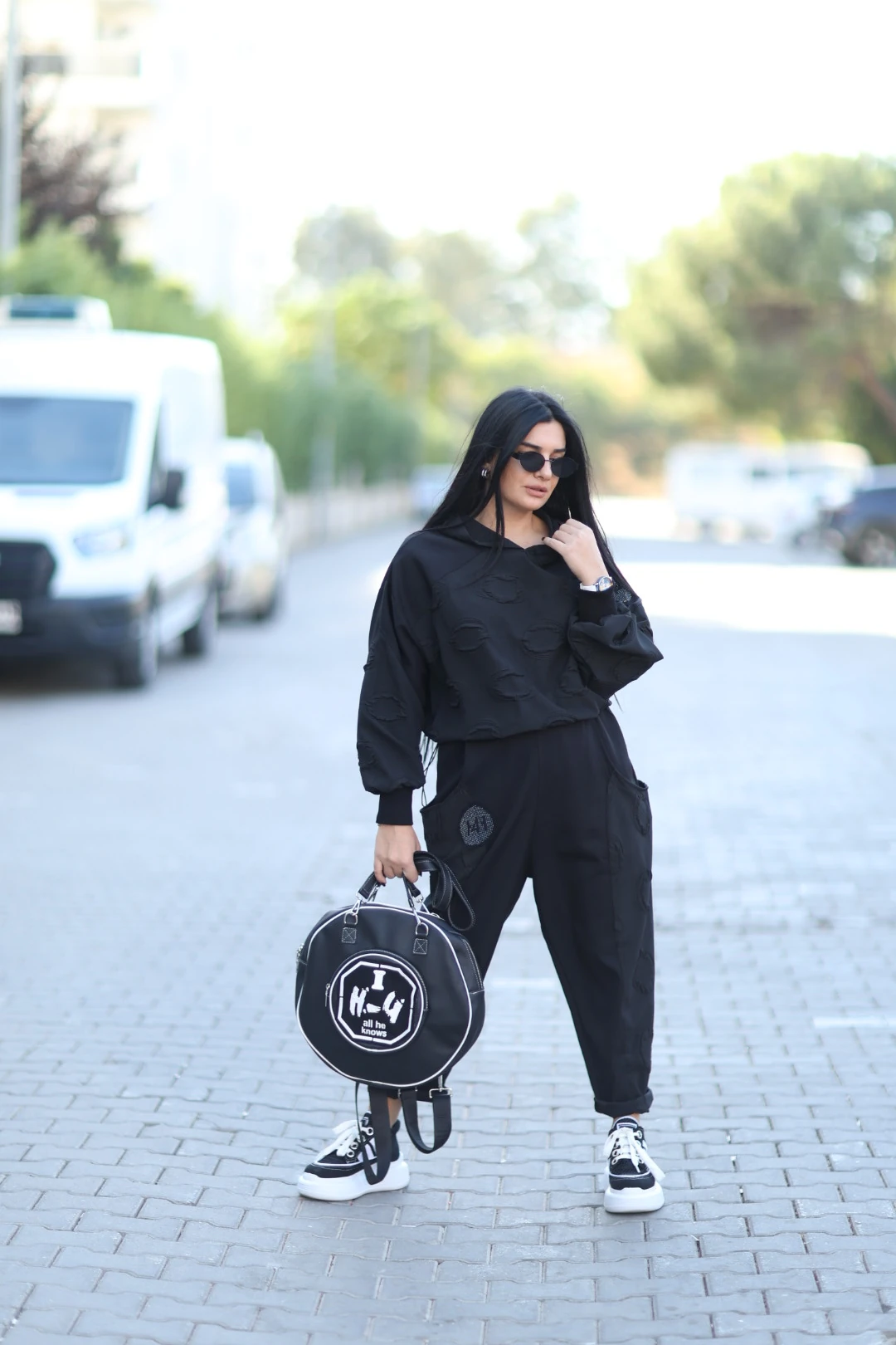 H4 Kapüşonlu Sweatshirt-Siyah