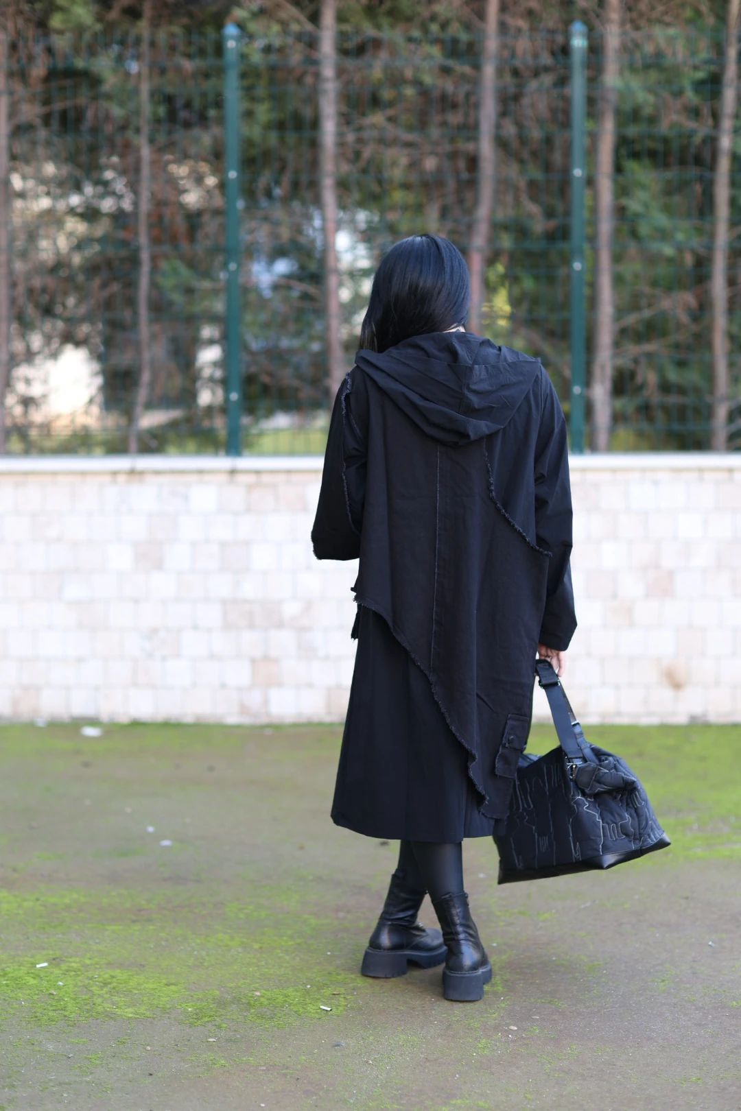 H4 Tasarım Trençkot-Siyah