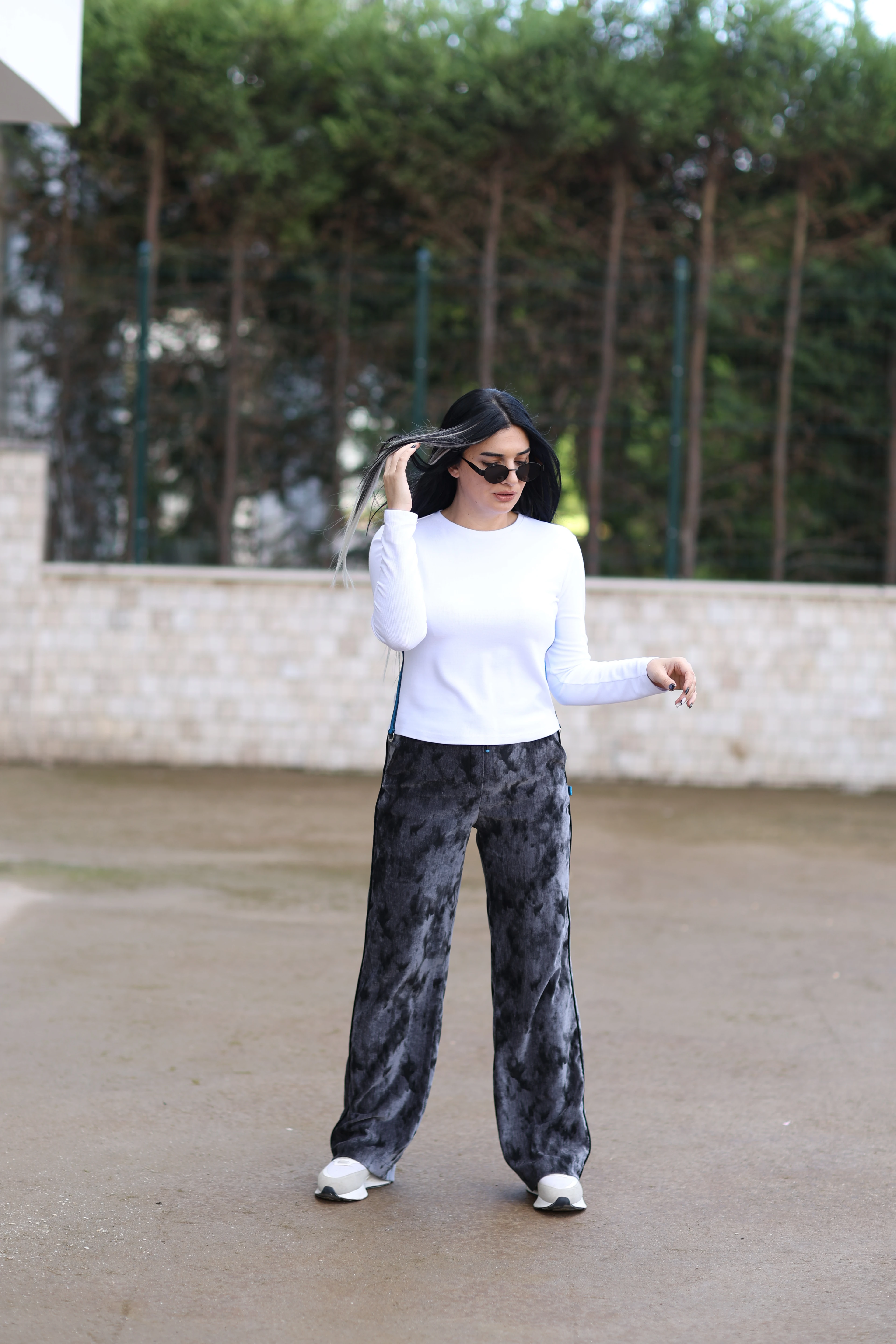 Toka Detaylı Tasarım Bluz-Beyaz