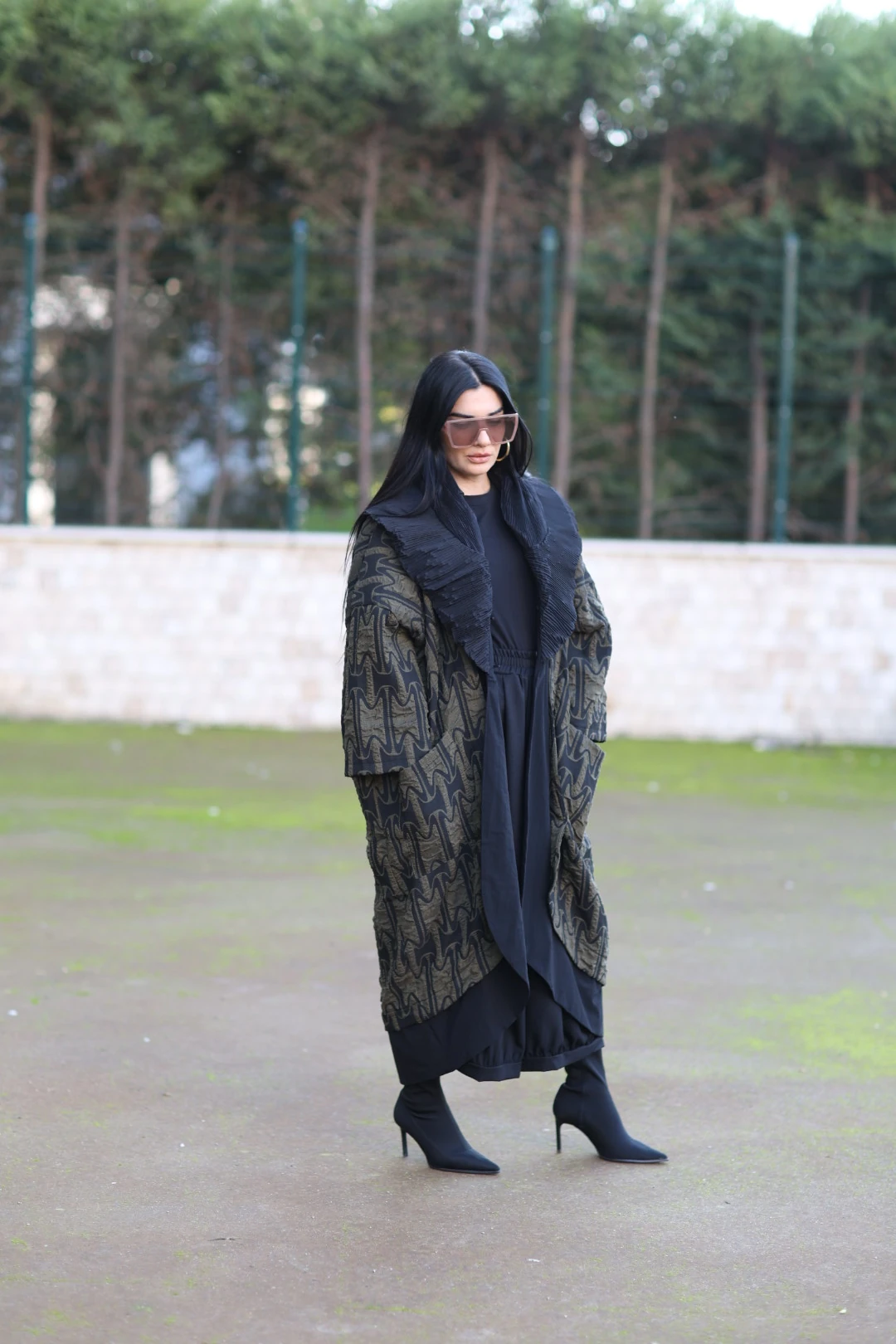 H4 Tasarım Trençkot-Yeşil