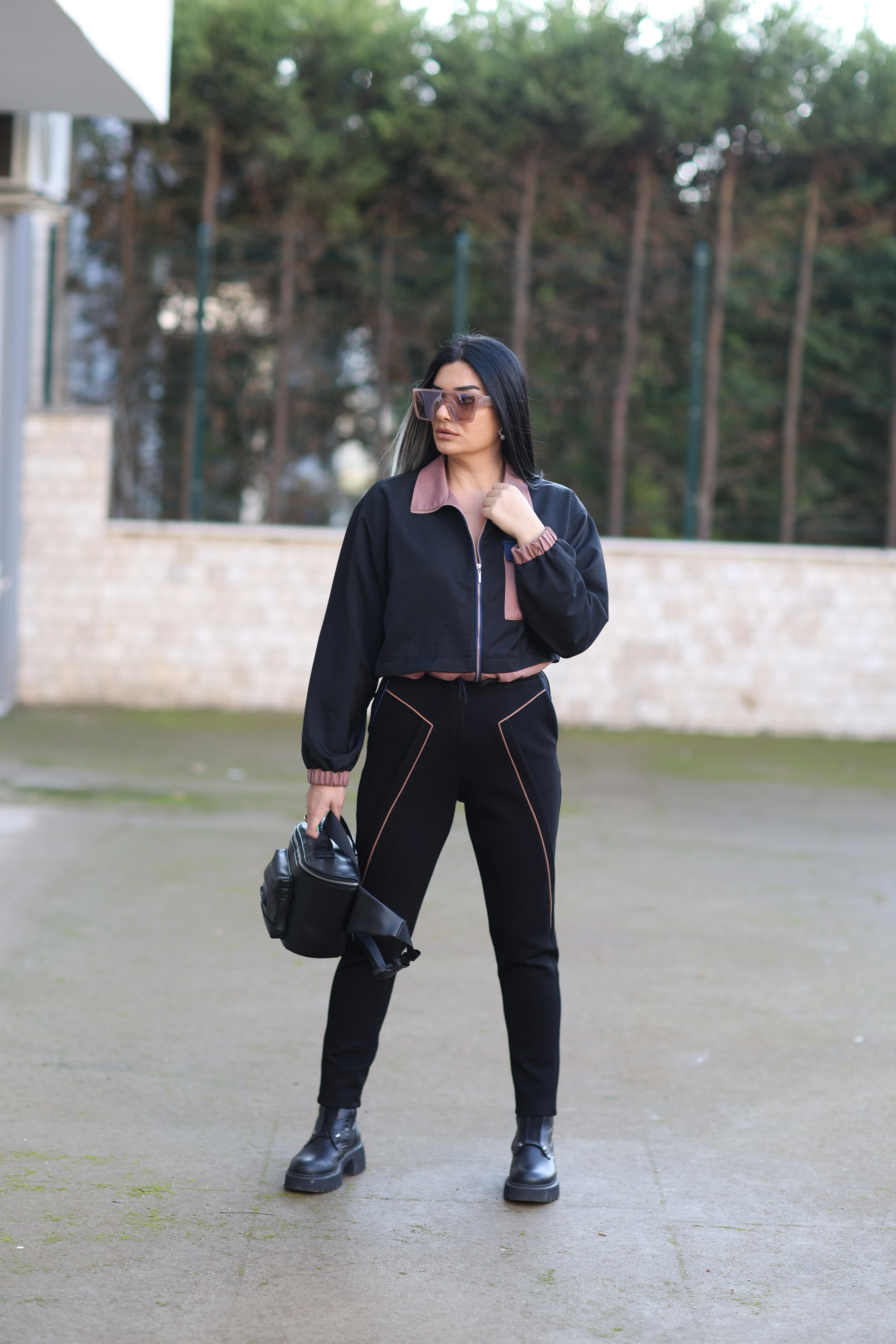 Kasha Modal Kumaş Dar Paça Pantolon-Siyah